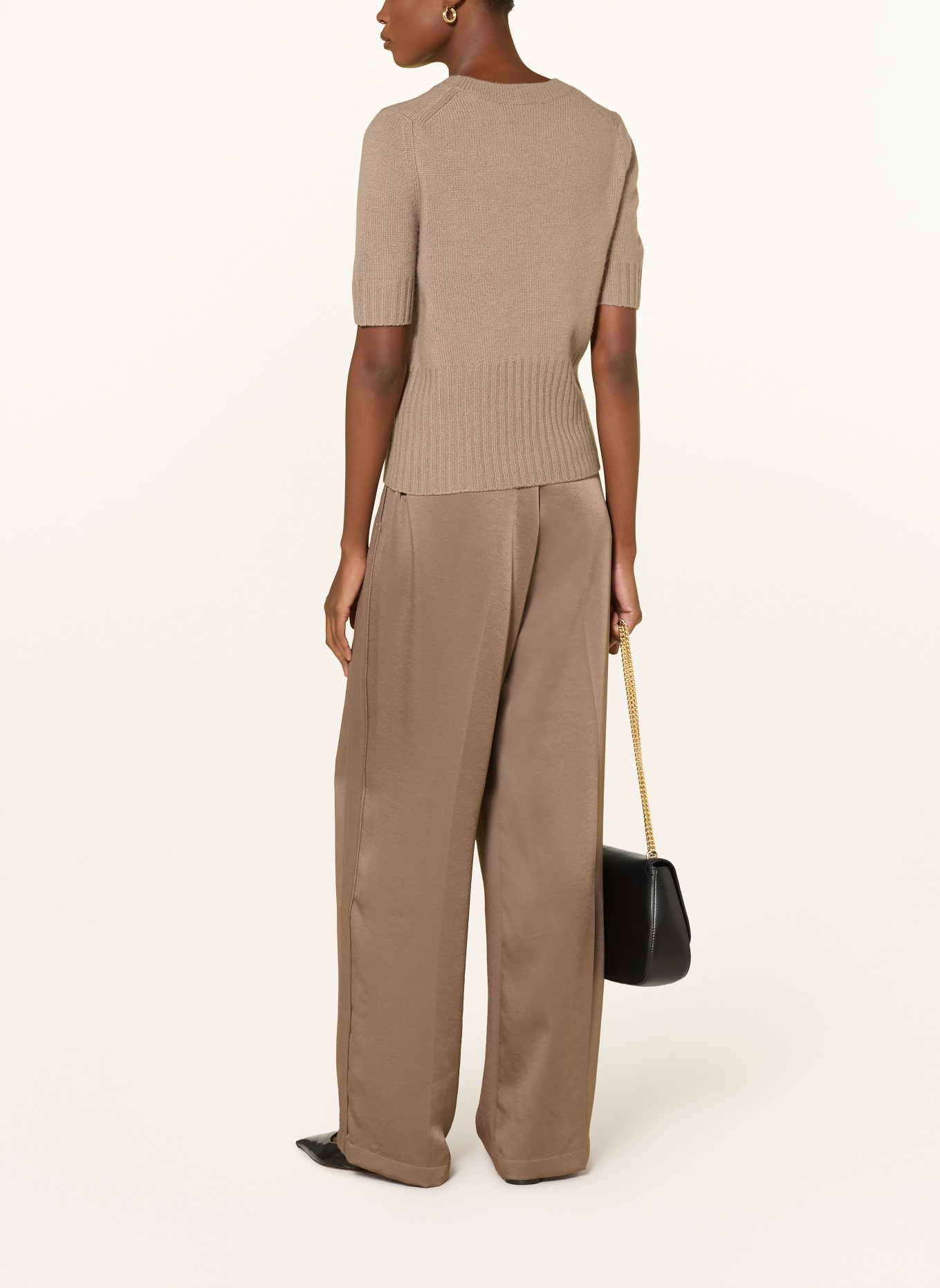 VINCE Strickshirt mit Cashmere: HELLBRAUN