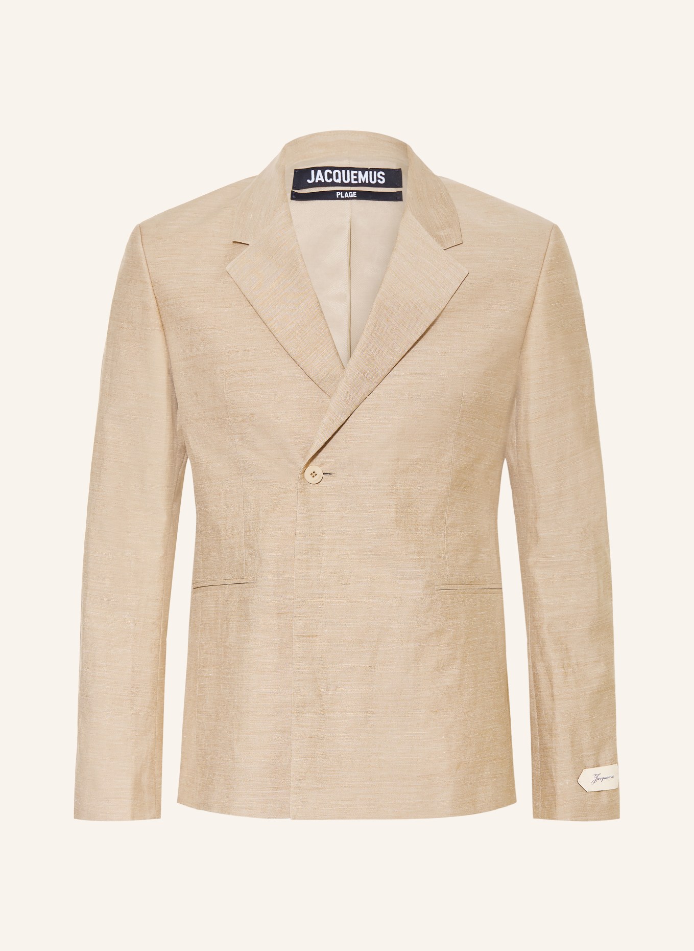 JACQUEMUS Colbert LA VESTE MELO met linnen: 150 BEIGE