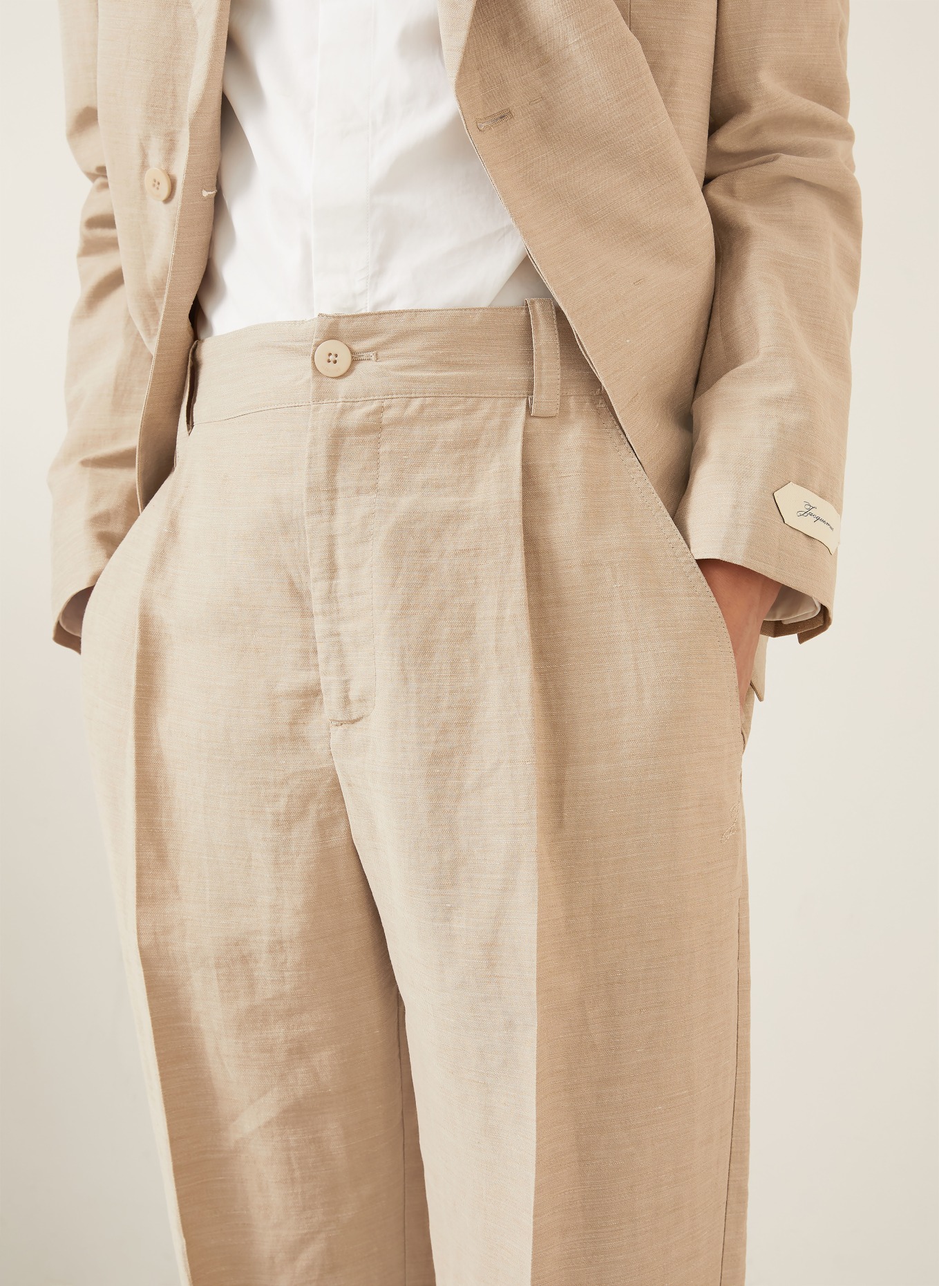 JACQUEMUS Trousers in Linen: 150 BEIGE