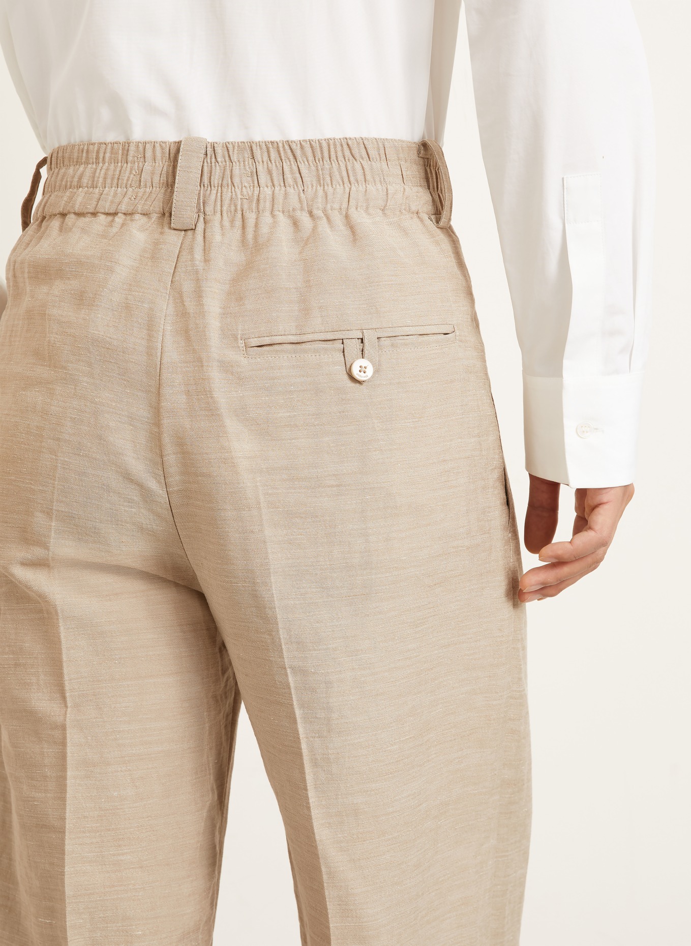 JACQUEMUS Trousers in Linen: 150 BEIGE