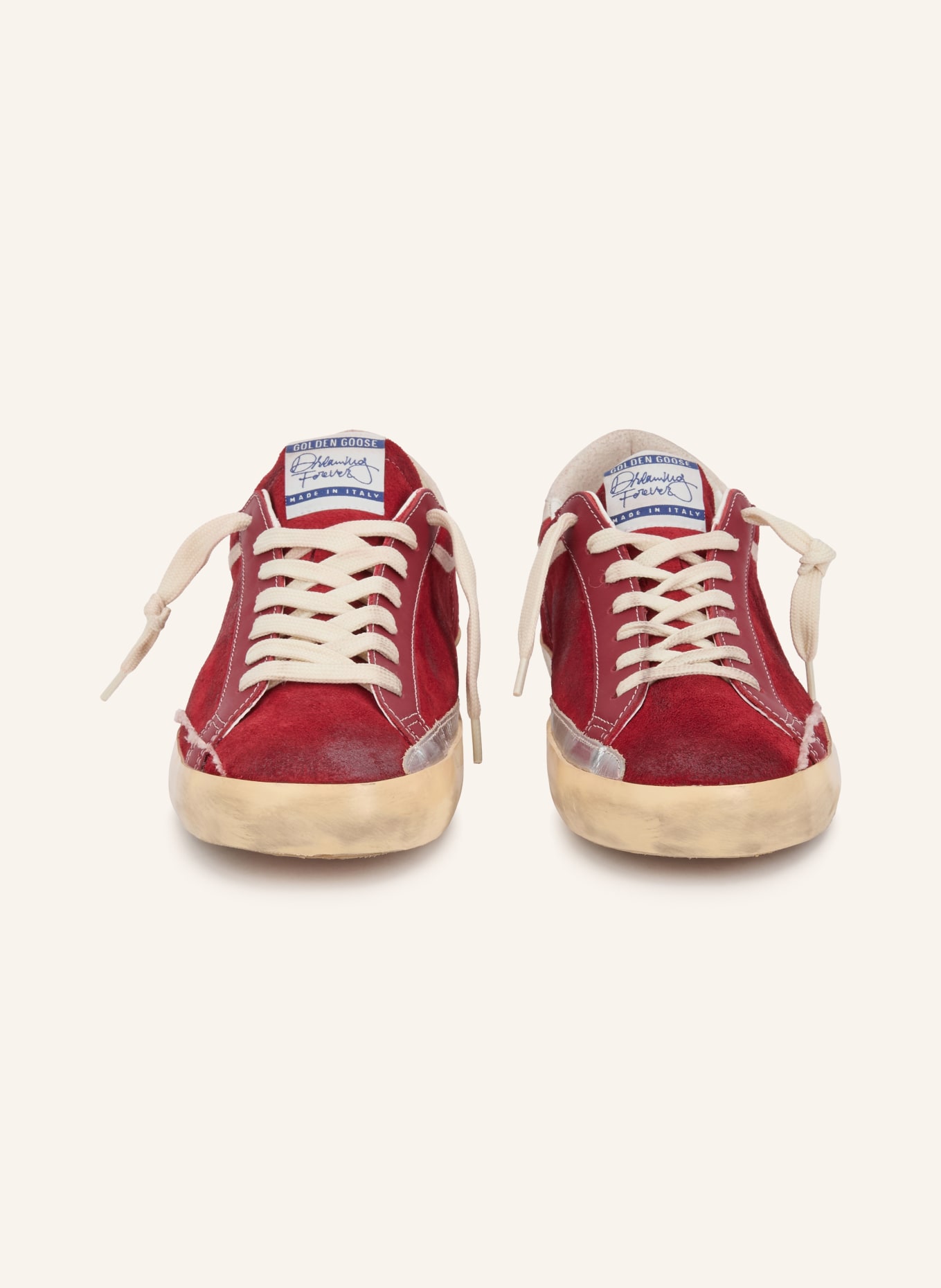 GOLDEN GOOSE Sneakers SUPER-STAR: ROUGE / ARGENT / BLANC
