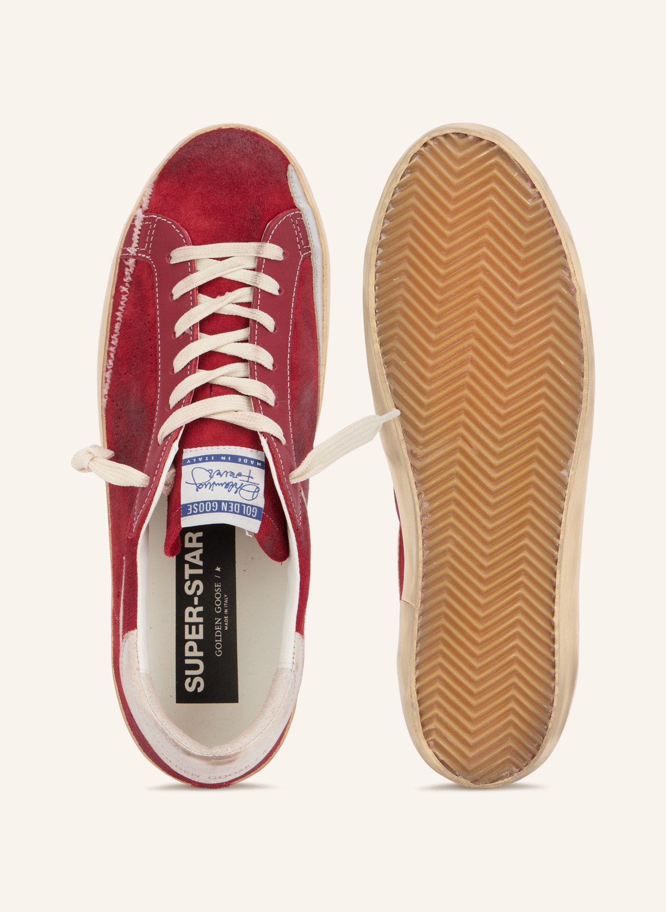 GOLDEN GOOSE Sneakers SUPER-STAR: ROUGE / ARGENT / BLANC