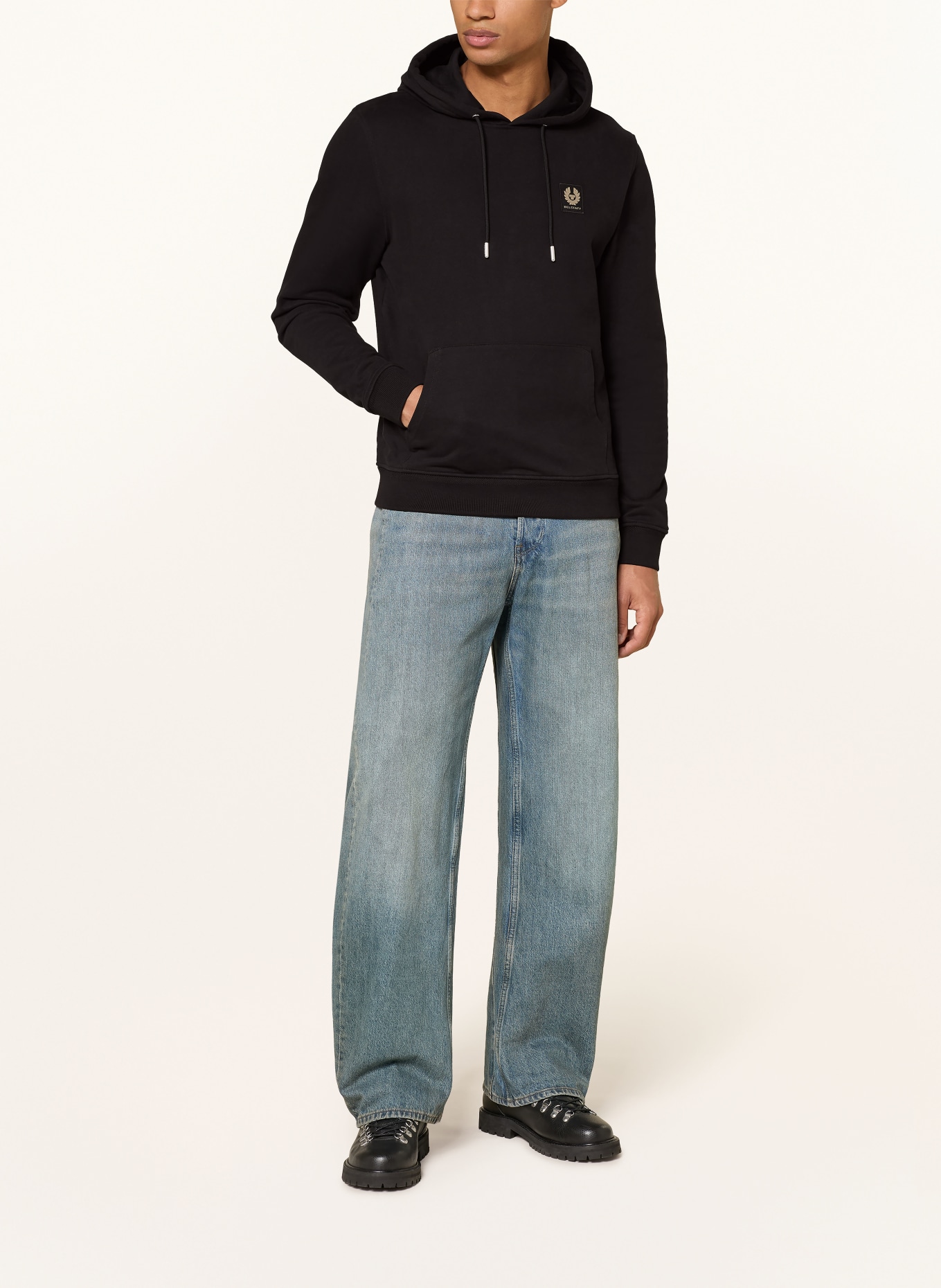 BELSTAFF Sweat à capuche: NOIR / BEIGE
