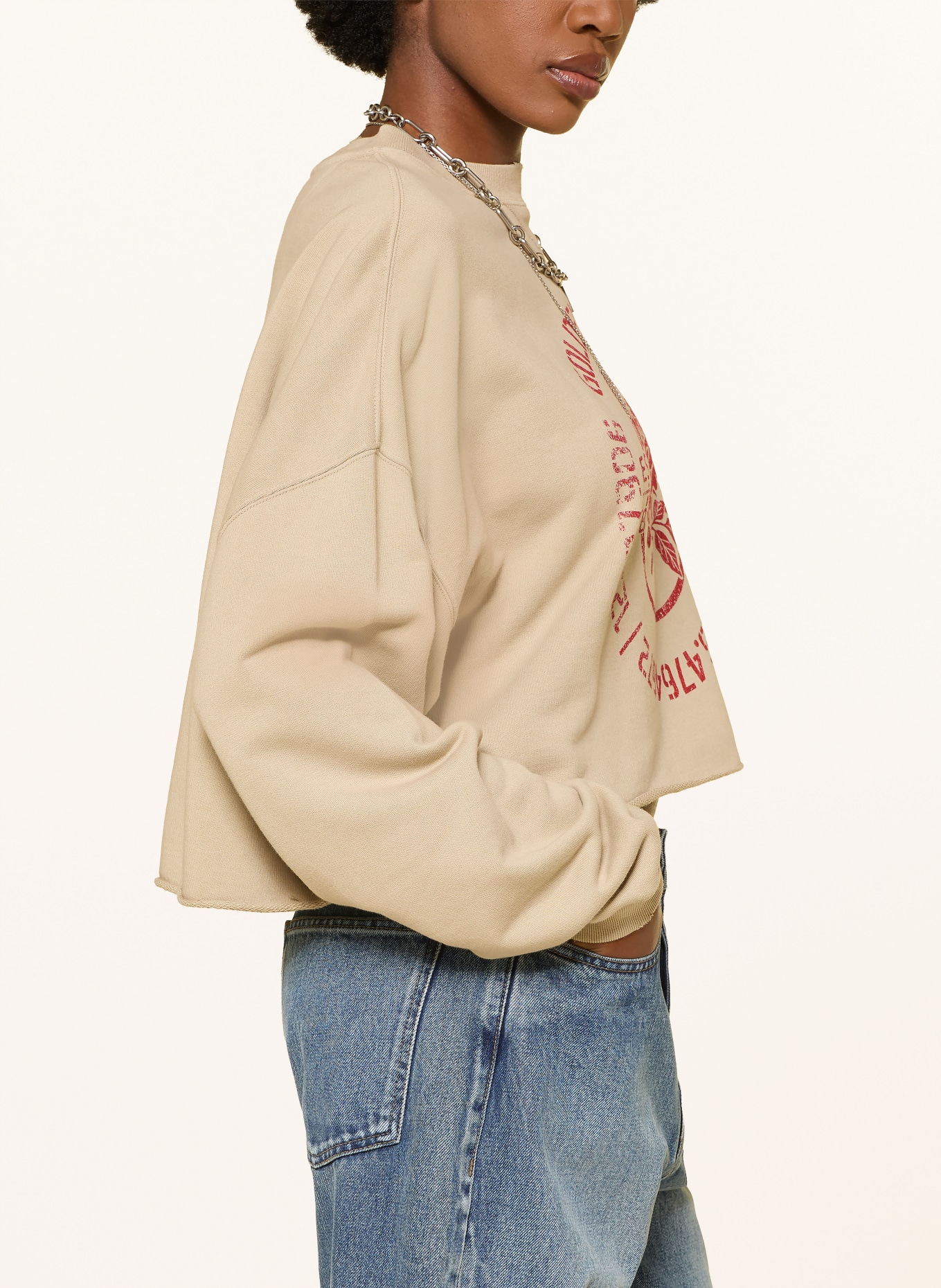 GOLDEN GOOSE Bluza: BEŻOWY / CZERWONY