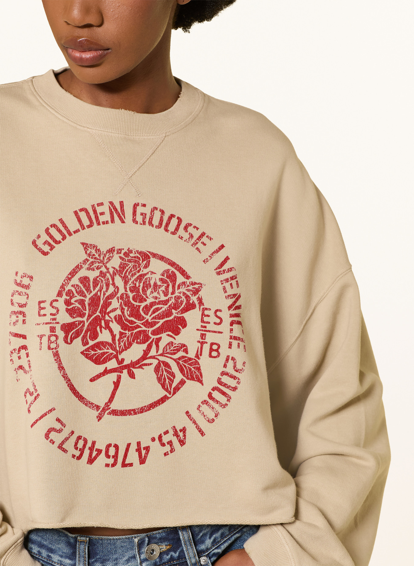GOLDEN GOOSE Bluza: BEŻOWY / CZERWONY