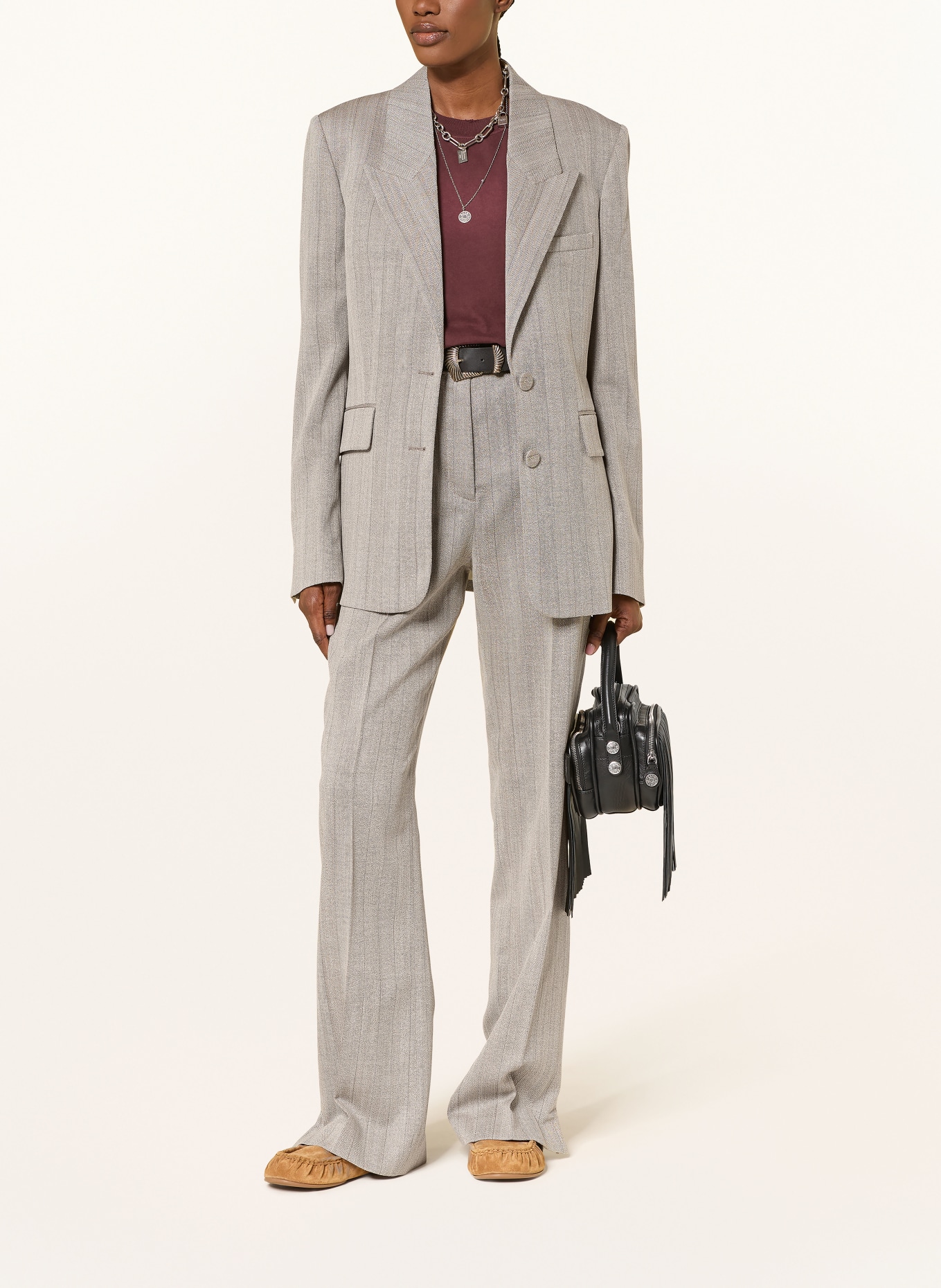 GOLDEN GOOSE Spodnie typu Marlena JOURNEY: SZARY