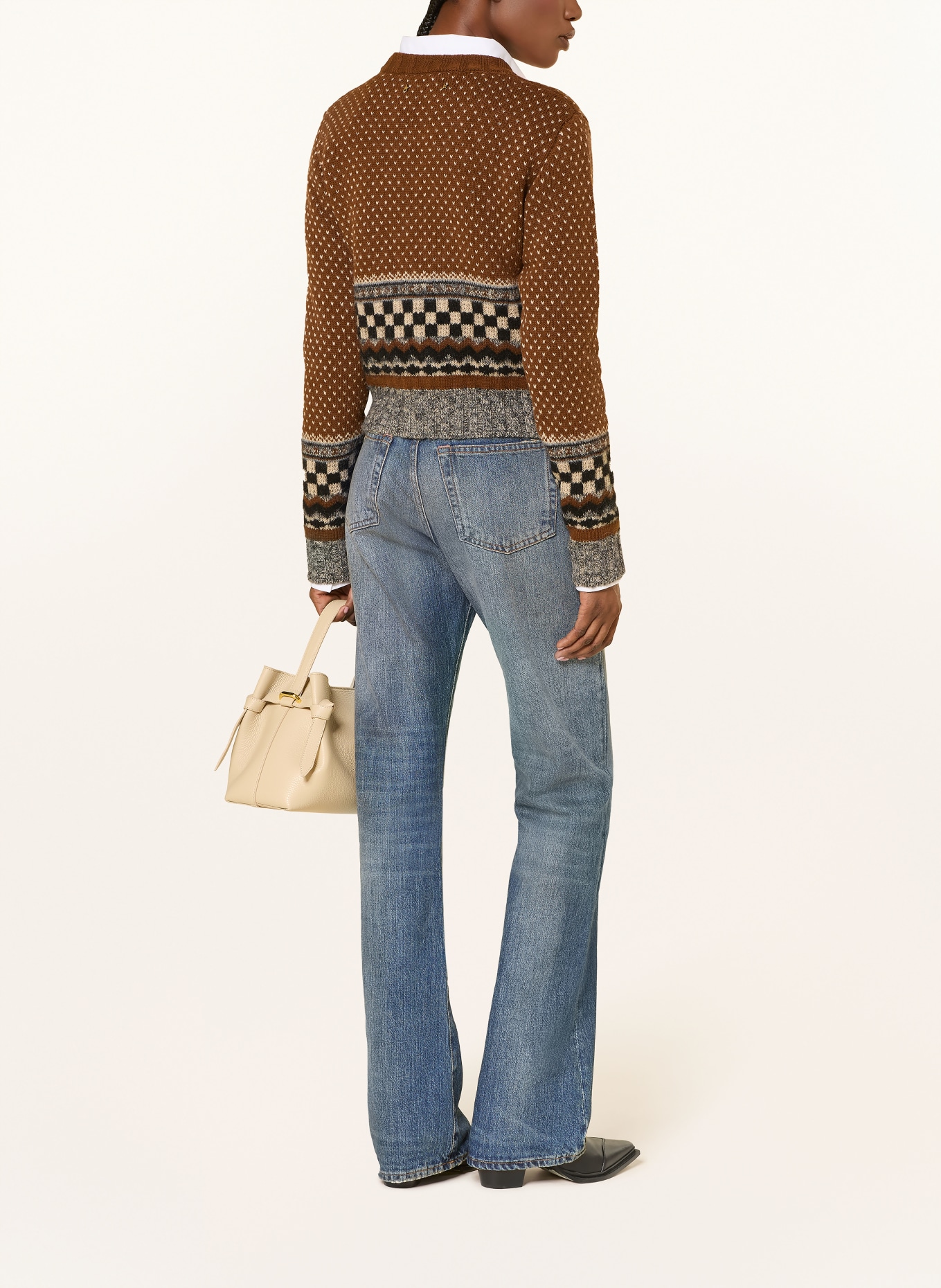 GOLDEN GOOSE JOURNEY Sweater: BROWN / CREAM / BLACK