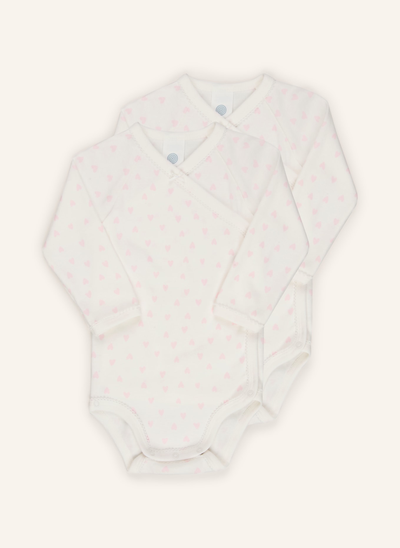 Sanetta Set van 2 wikkelbodys: WIT / ROZE