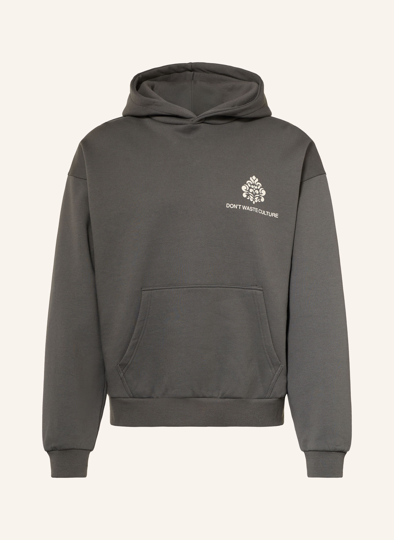 don't waste culture Hoodie PURO: DUNKELGRAU / CREME