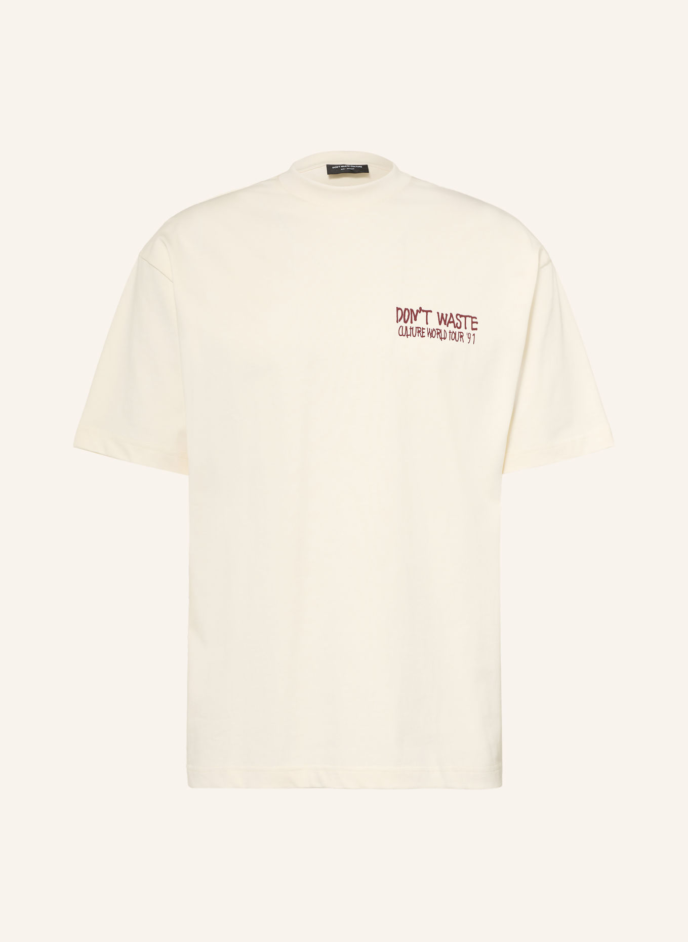 don't waste culture T-Shirt JOVI: CREME / DUNKELROT