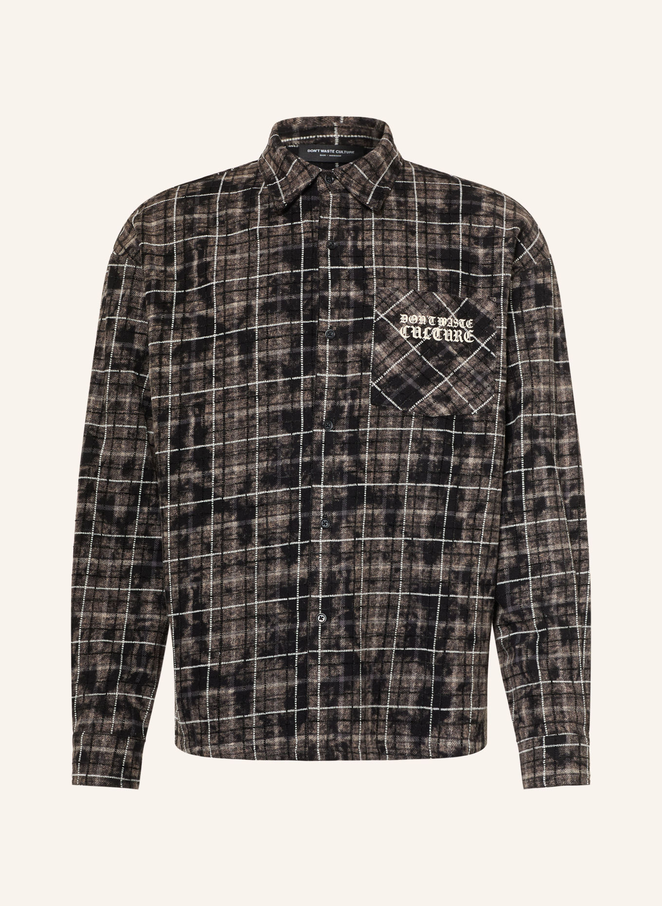 don't waste culture Flanellhemd LEVI Comfort Fit: TAUPE / WEISS / SCHWARZ