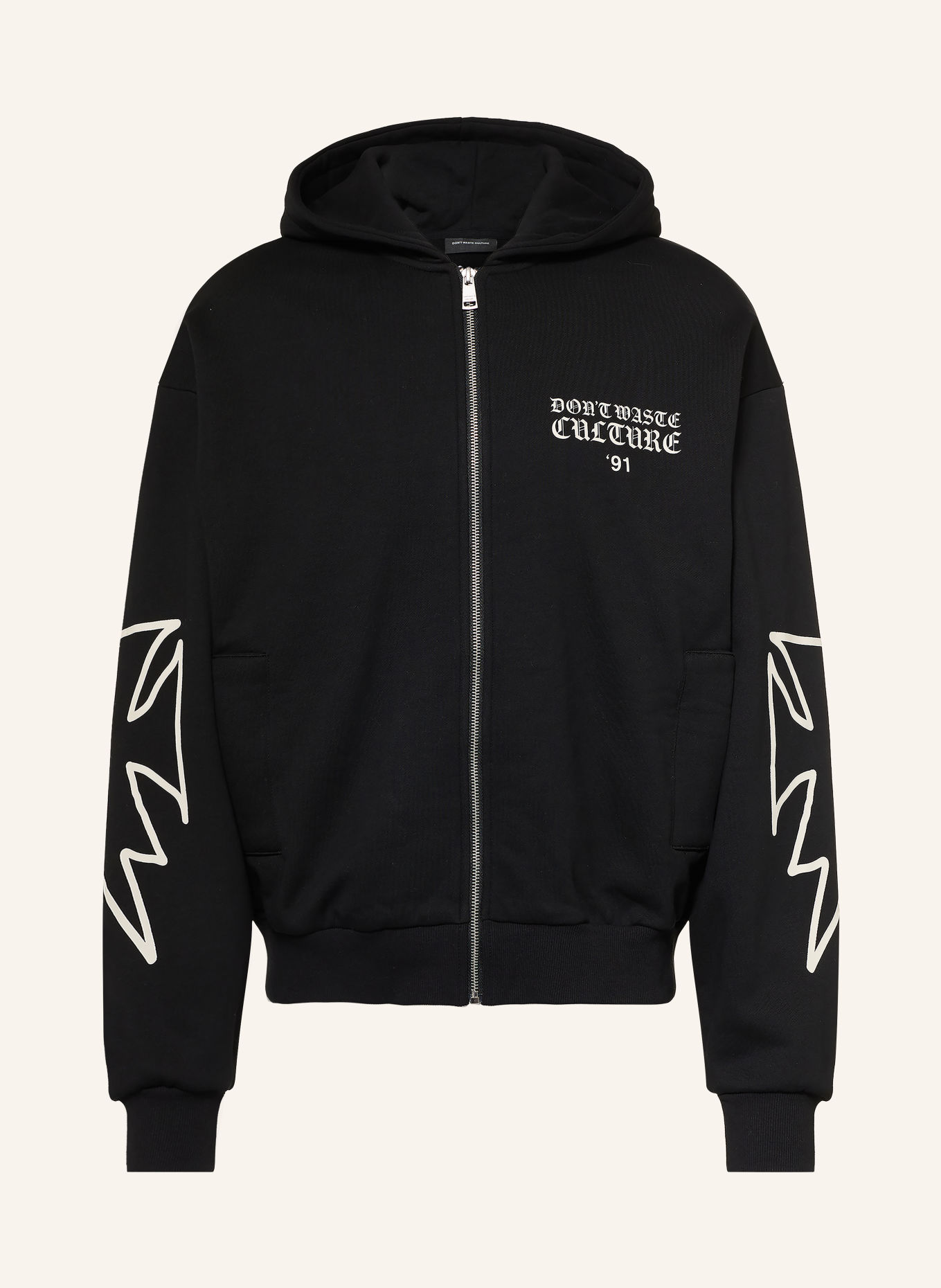 don't waste culture Sweatjacke VELO: SCHWARZ