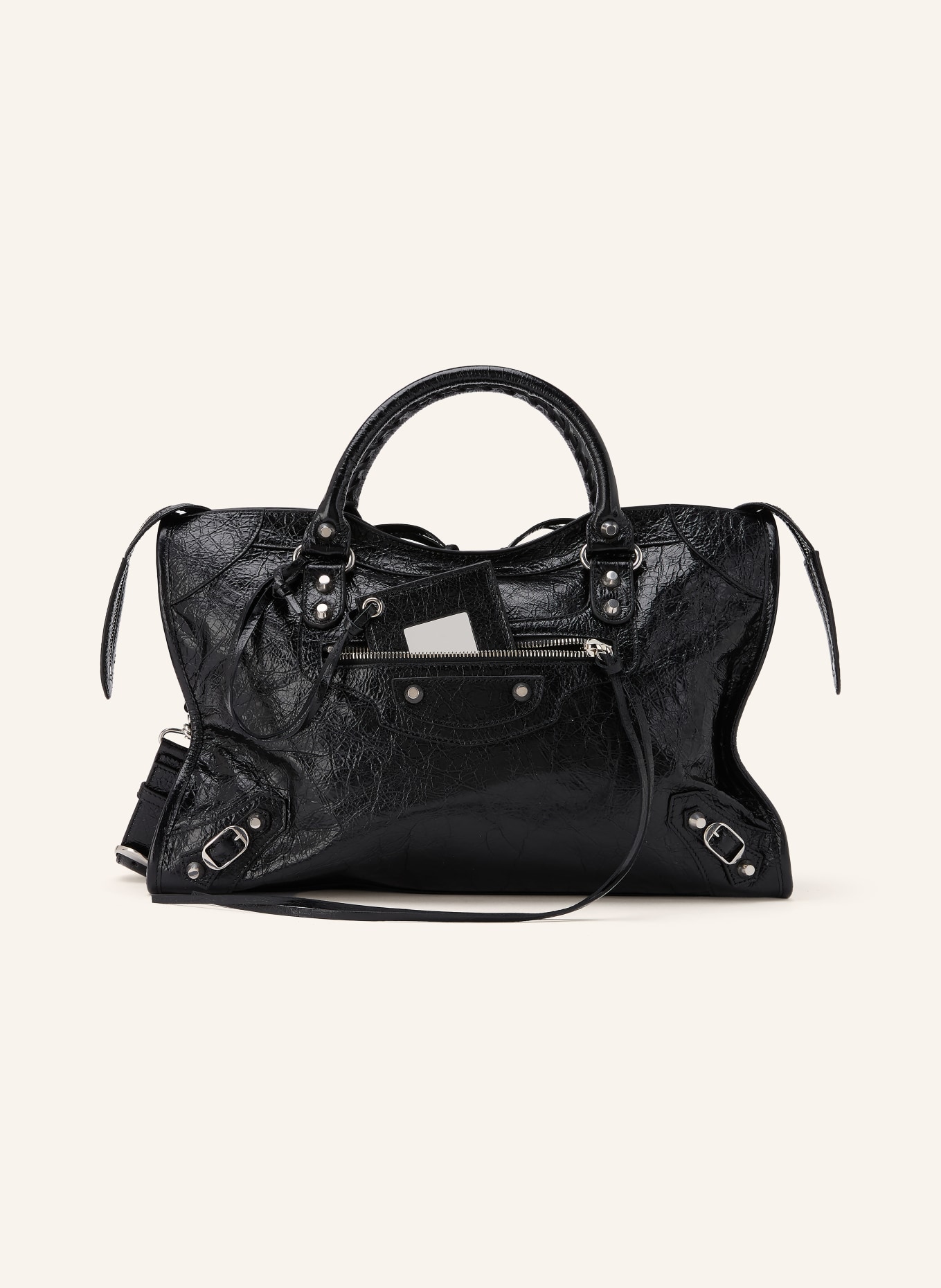BALENCIAGA Handtasche mit Nieten: SCHWARZ