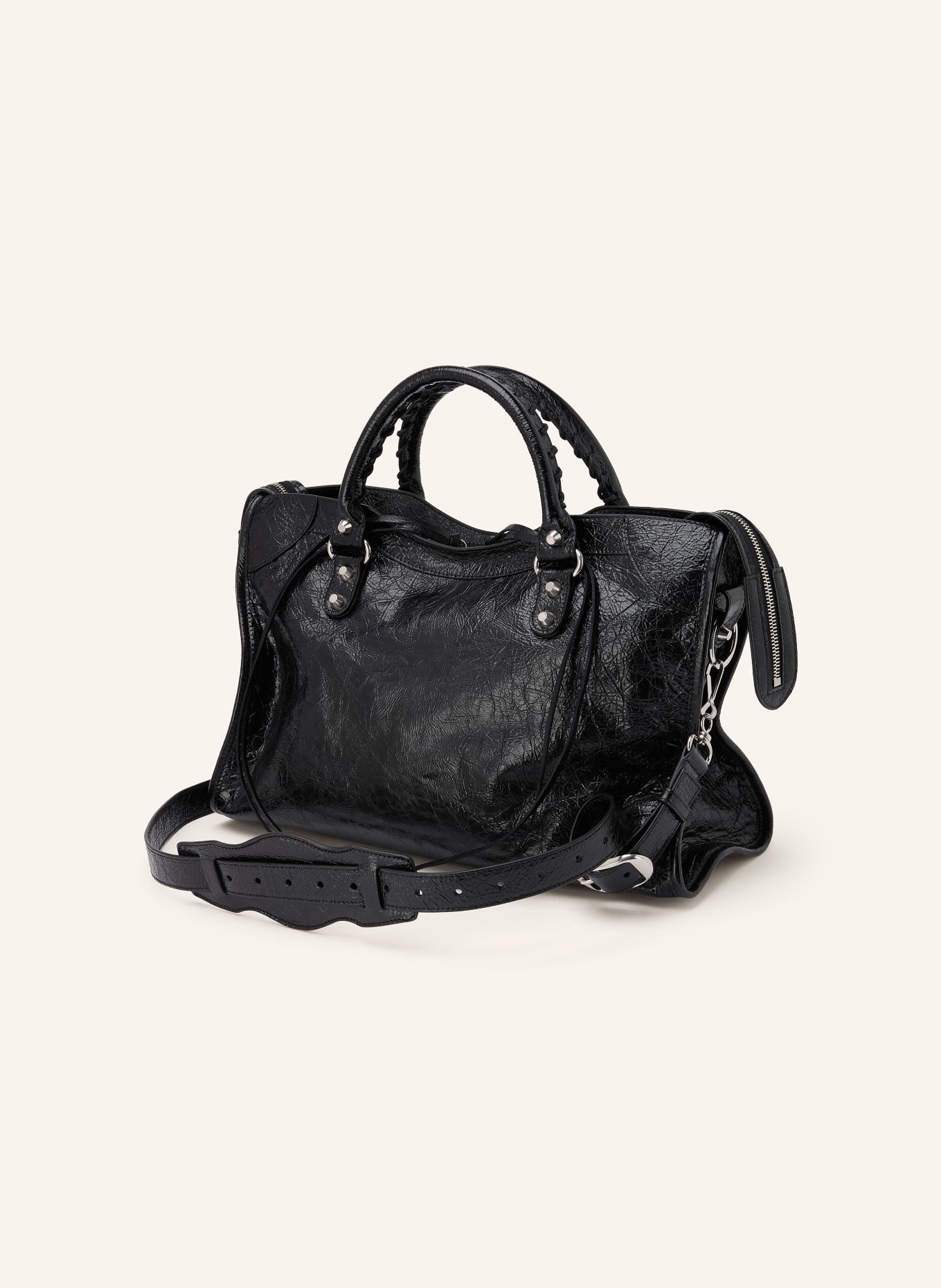 BALENCIAGA Handtasche mit Nieten: SCHWARZ