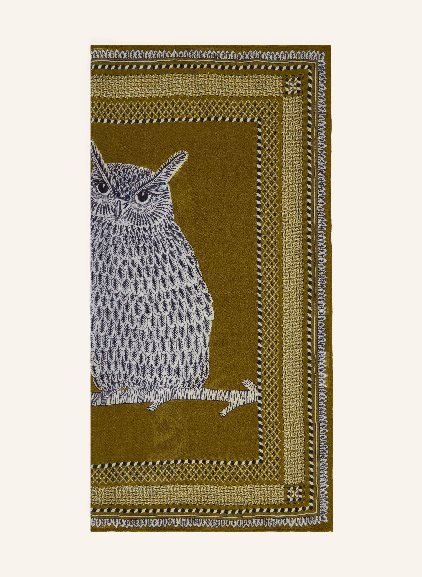 INOUI EDITIONS Chusta CHOUETTE: OLIWKOWY / JASNOCZARY / GRANATOWY