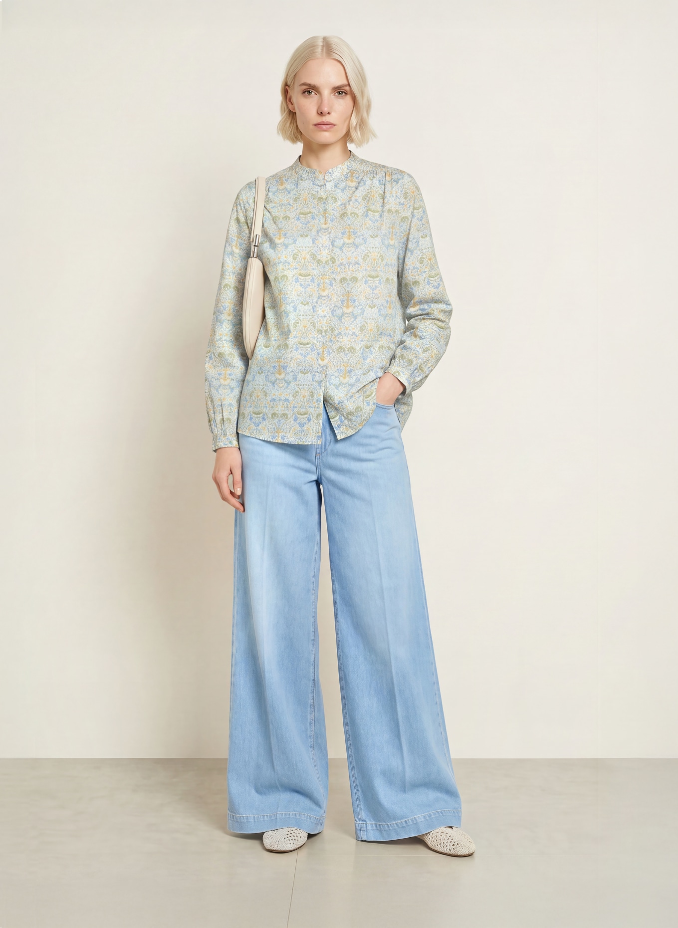 TONNO & PANNA Blouse: LIGHT BLUE / YELLOW / LIGHT GREEN