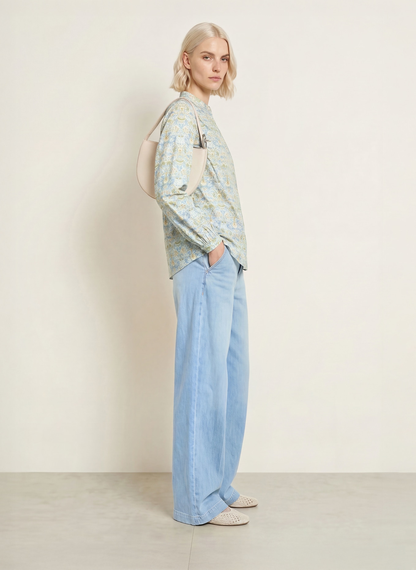 TONNO & PANNA Blouse: LIGHT BLUE / YELLOW / LIGHT GREEN