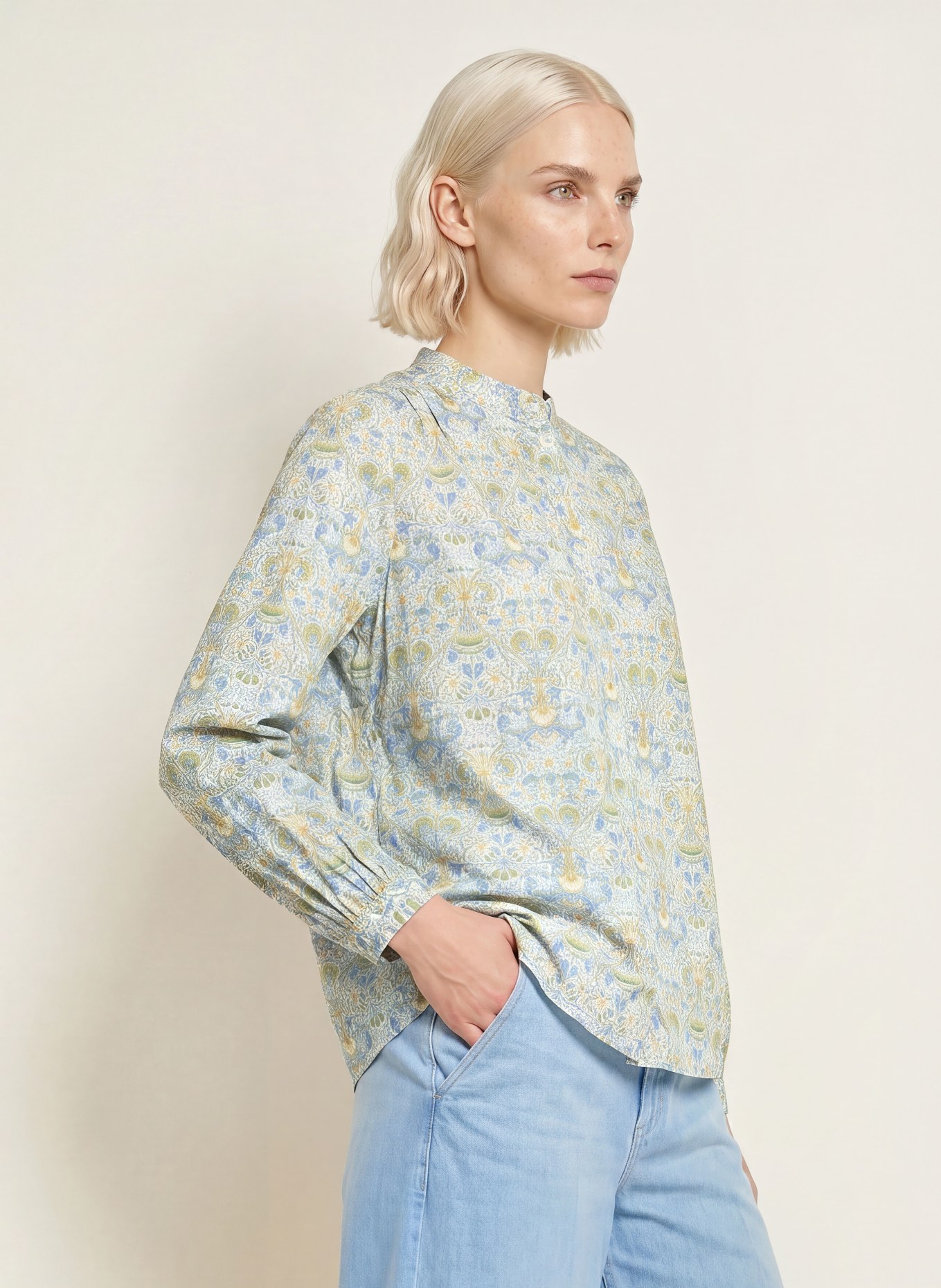 TONNO & PANNA Blouse: LIGHT BLUE / YELLOW / LIGHT GREEN