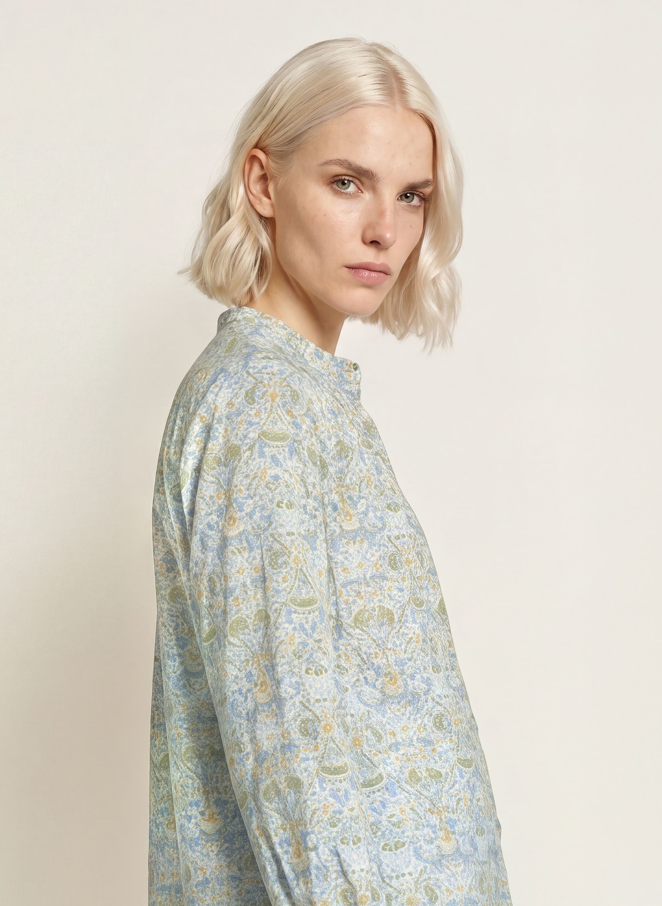 TONNO & PANNA Blouse: LIGHT BLUE / YELLOW / LIGHT GREEN