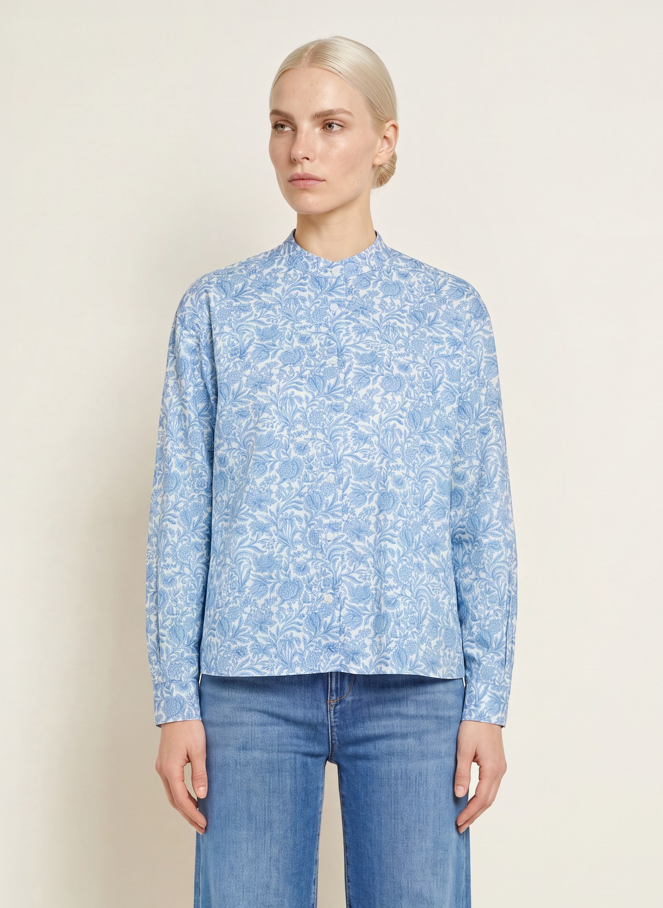 TONNO & PANNA Bluse: WEISS / HELLBLAU
