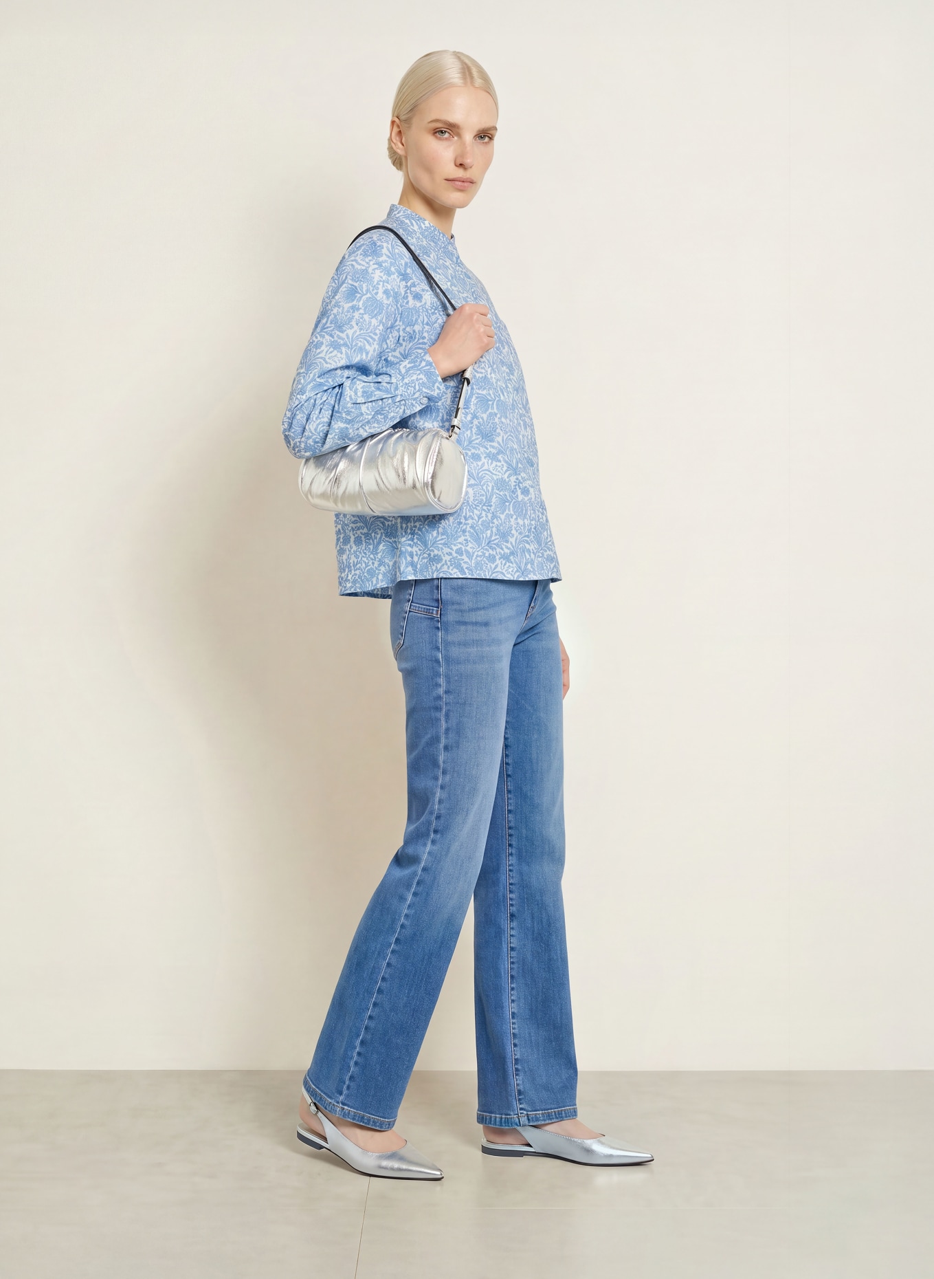 TONNO & PANNA Bluse: WEISS / HELLBLAU