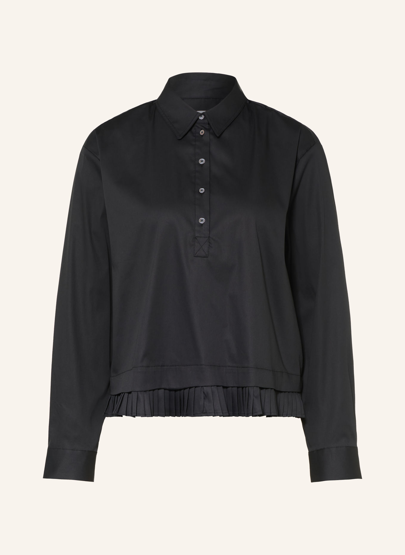 TONNO & PANNA Hemdbluse mit Plissees: SCHWARZ