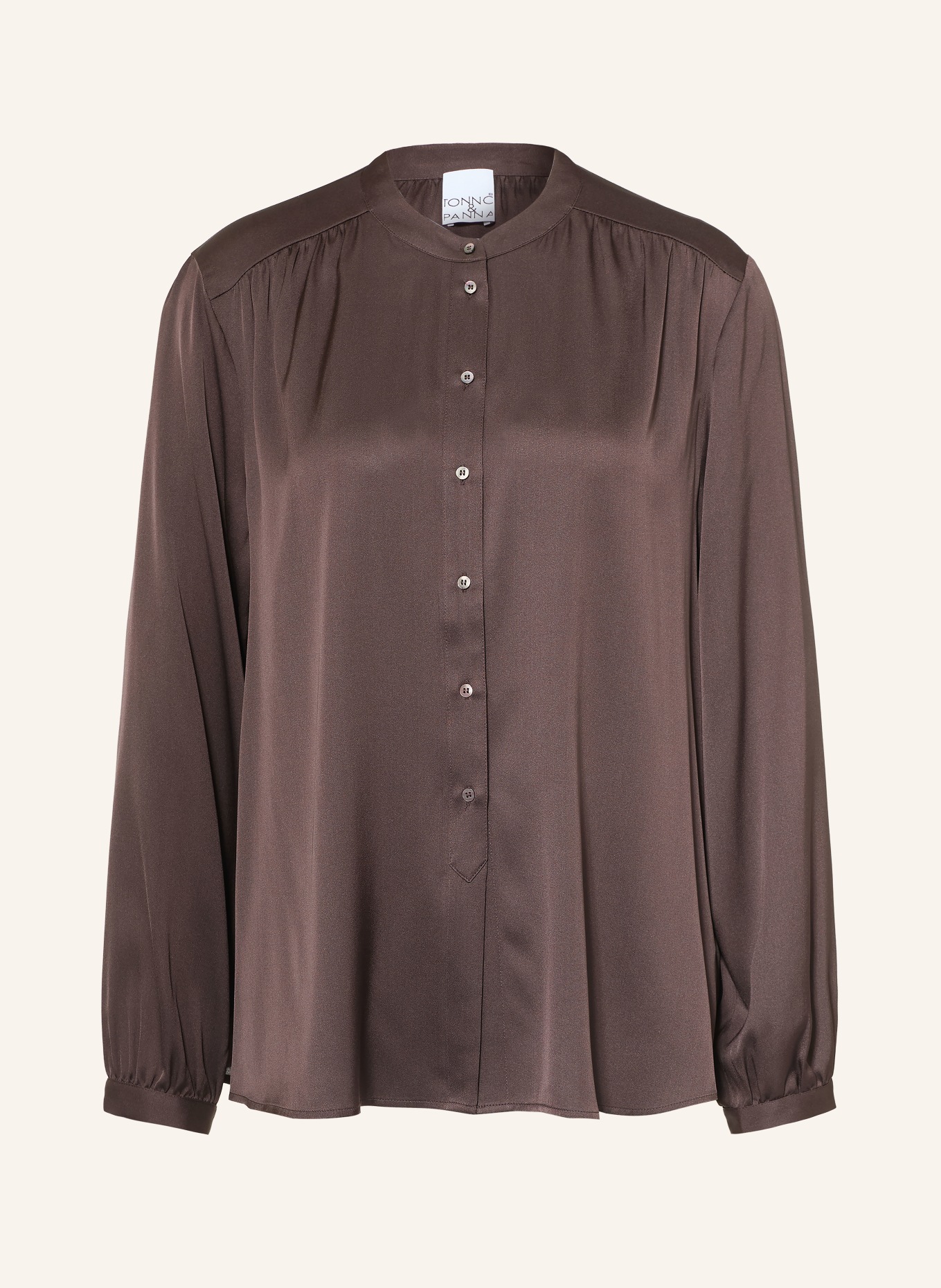 TONNO & PANNA Satin Blouse: DARK BROWN