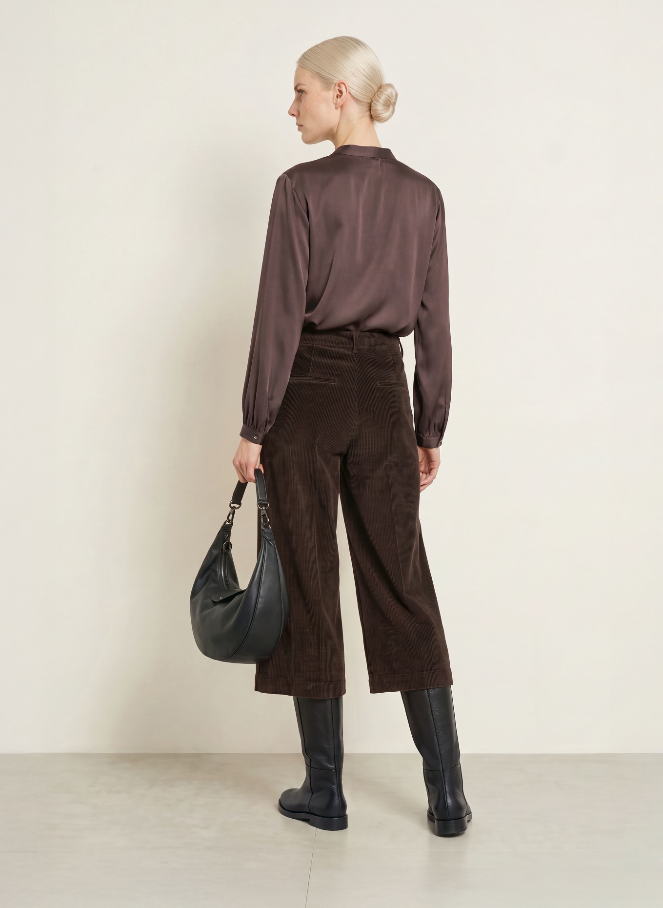 TONNO & PANNA Satin Blouse: DARK BROWN