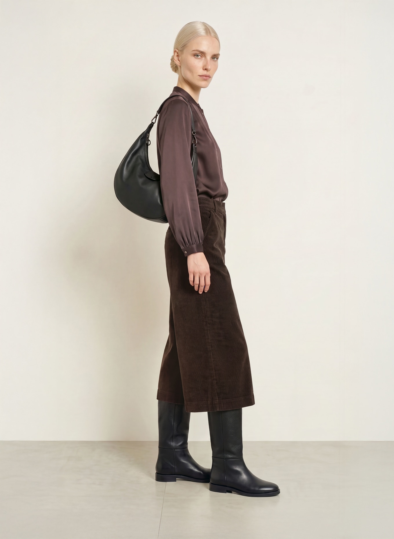 TONNO & PANNA Satin Blouse: DARK BROWN