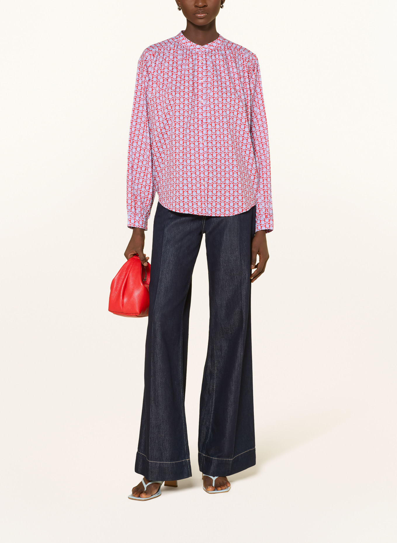 TONNO & PANNA Blouse: LIGHT BLUE / RED