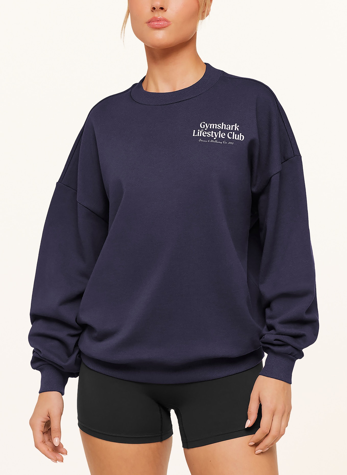 GYMSHARK Sweatshirt LIFESTYLE CLUB: DUNKELBLAU