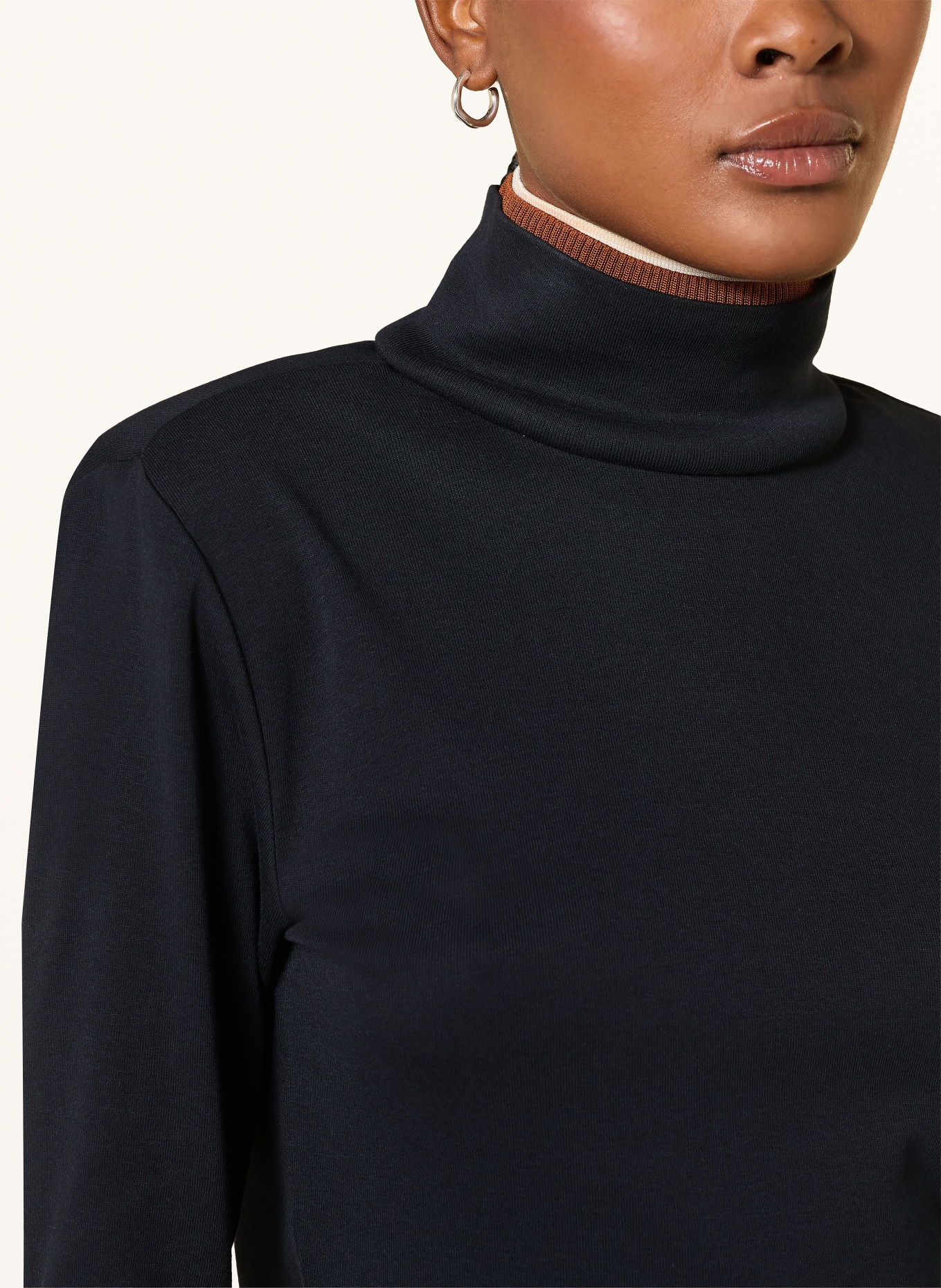 DOROTHEE SCHUMACHER Tricou cu guler rulat COLORFUL FAVORITES: ALBASTRU ÎNCHIS / MARO / BEJ