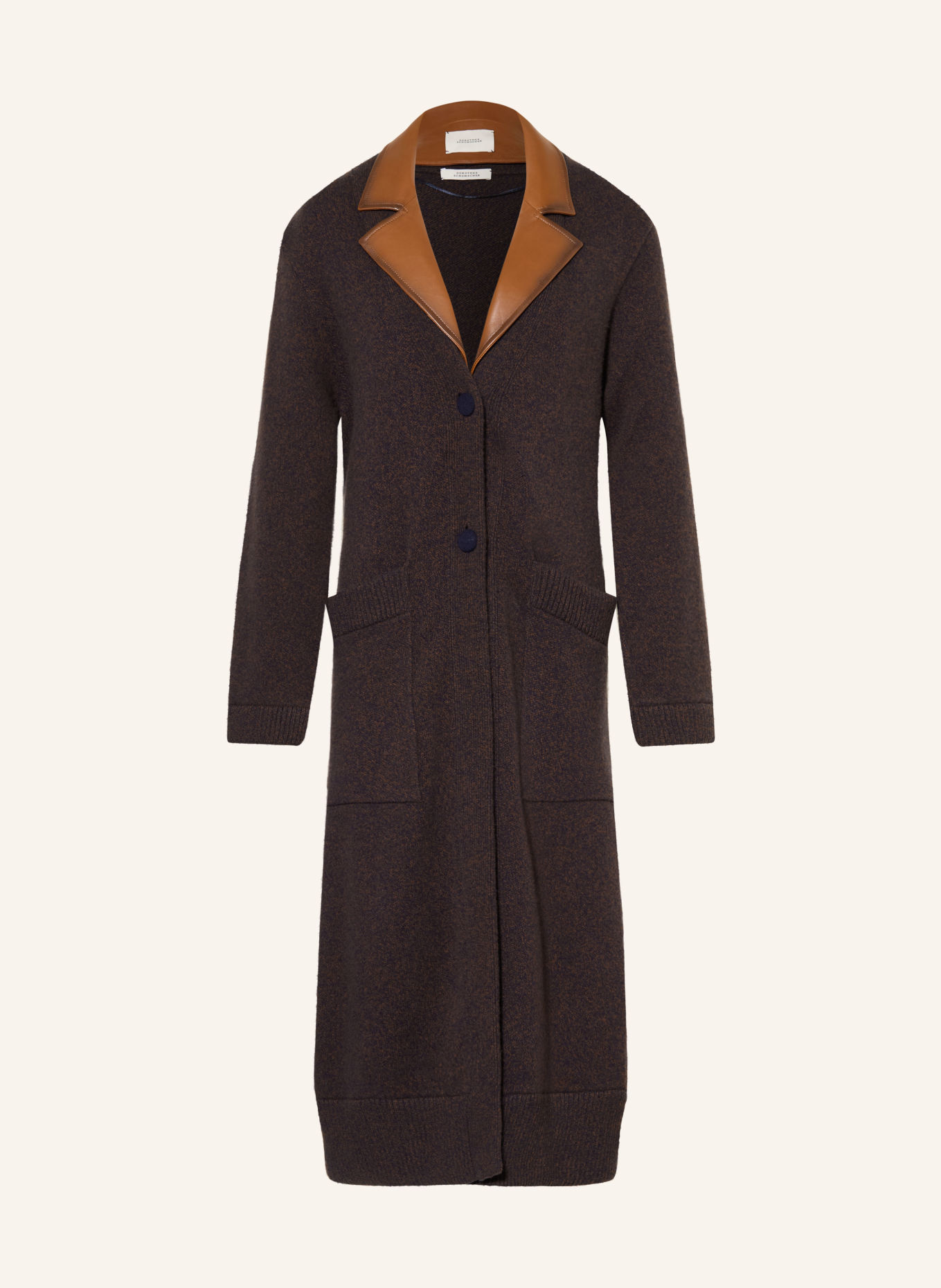 DOROTHEE SCHUMACHER Gebreide jas met afneembare Kraag: BRUIN / DONKERBLAUW