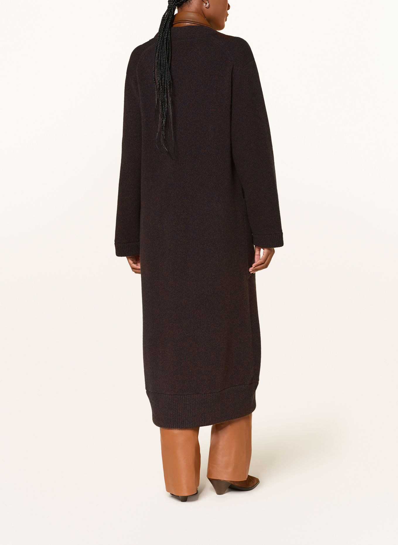 DOROTHEE SCHUMACHER Gebreide jas met afneembare Kraag: BRUIN / DONKERBLAUW