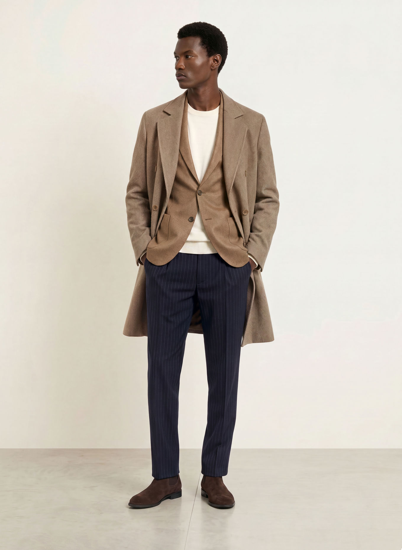 DRESSLER Veston coupe classique: BEIGE