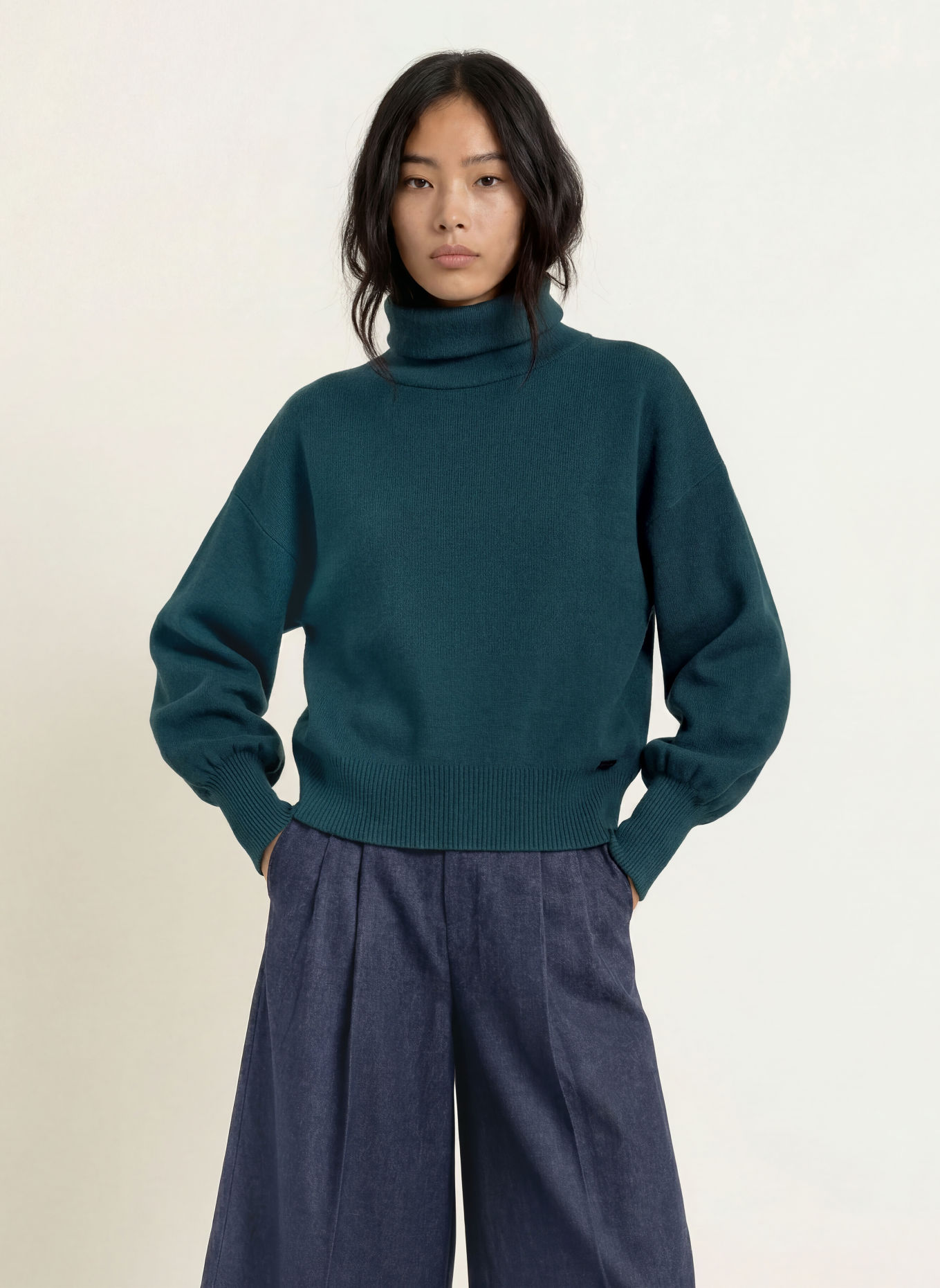 ELIAS RUMELIS Rollkragenpullover GRACIE: PETROL