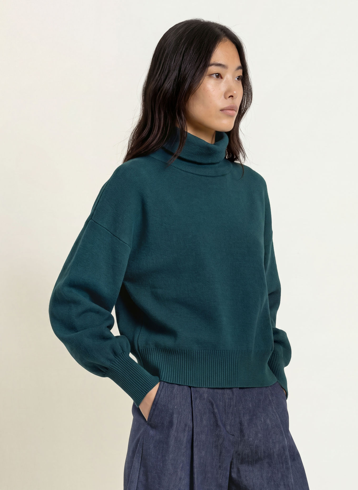 ELIAS RUMELIS Rollkragenpullover GRACIE: PETROL
