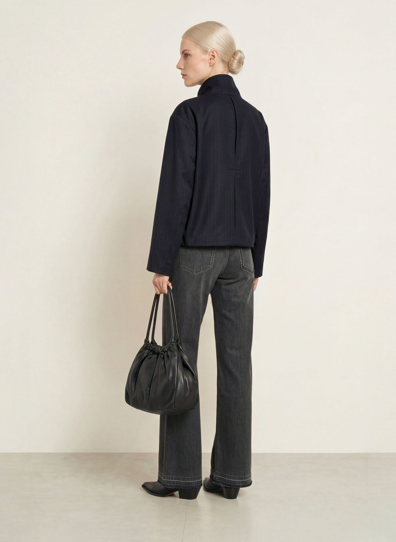 ELIAS RUMELIS Blouson BRITTI: DONKERBLAUW / GRIJS