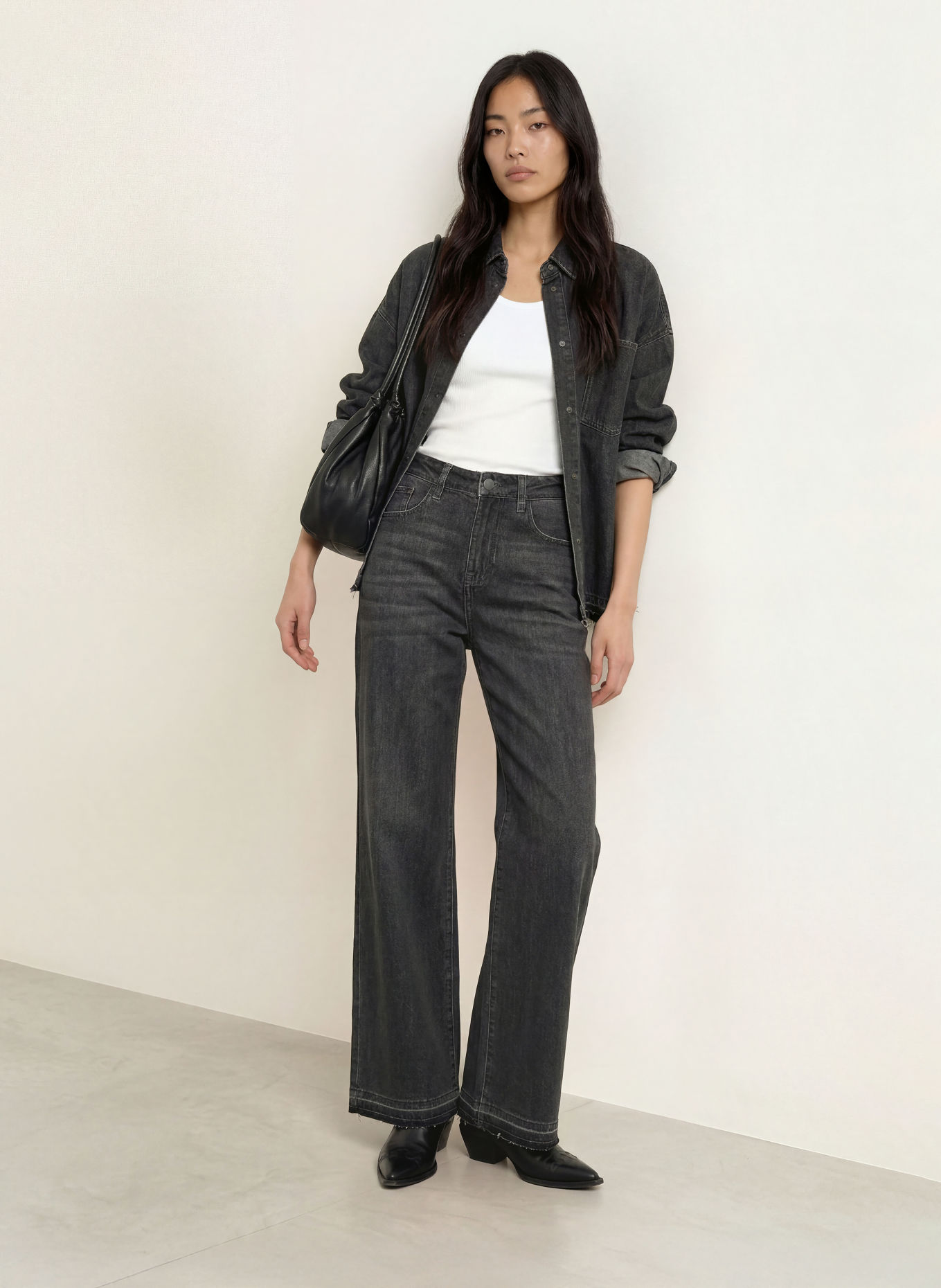 ELIAS RUMELIS Wide Leg Jeans KALEA: 1542 mouse grey