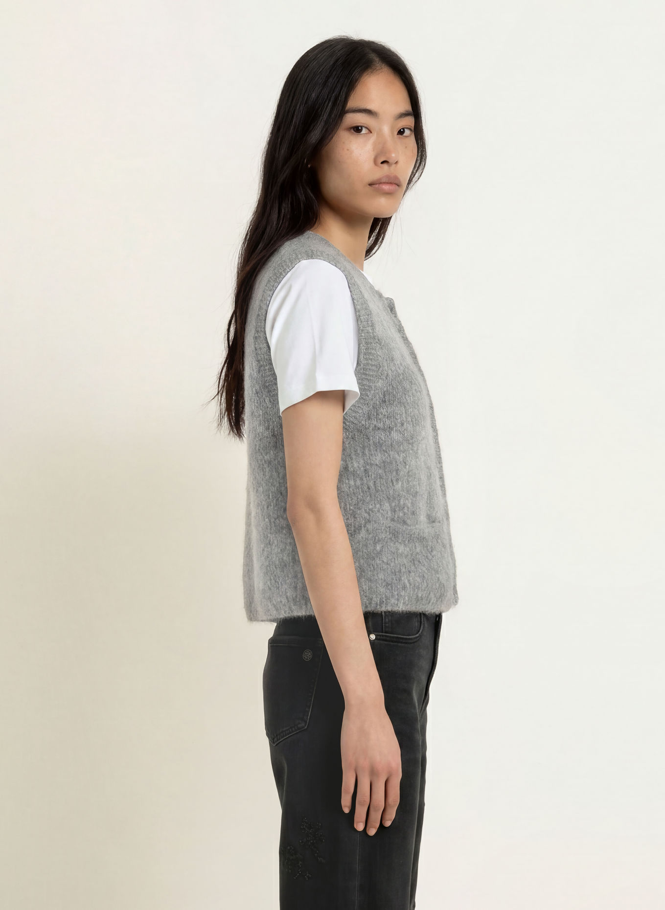 ELIAS RUMELIS Gilet en maille ADITI: GRIS