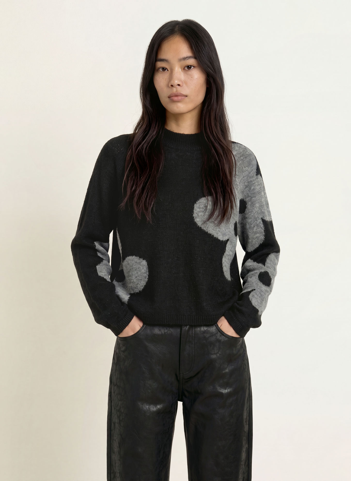 ELIAS RUMELIS Pullover CALLA: SCHWARZ / GRAU