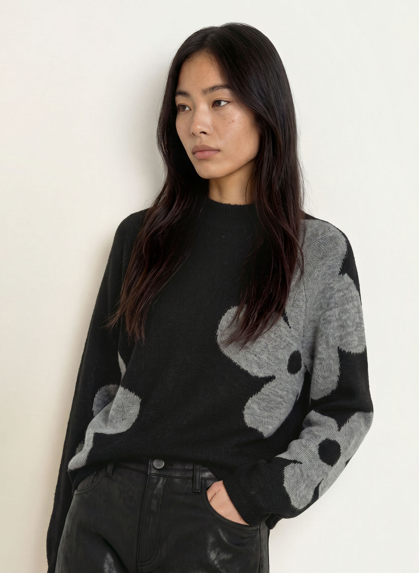ELIAS RUMELIS Pullover CALLA: SCHWARZ / GRAU