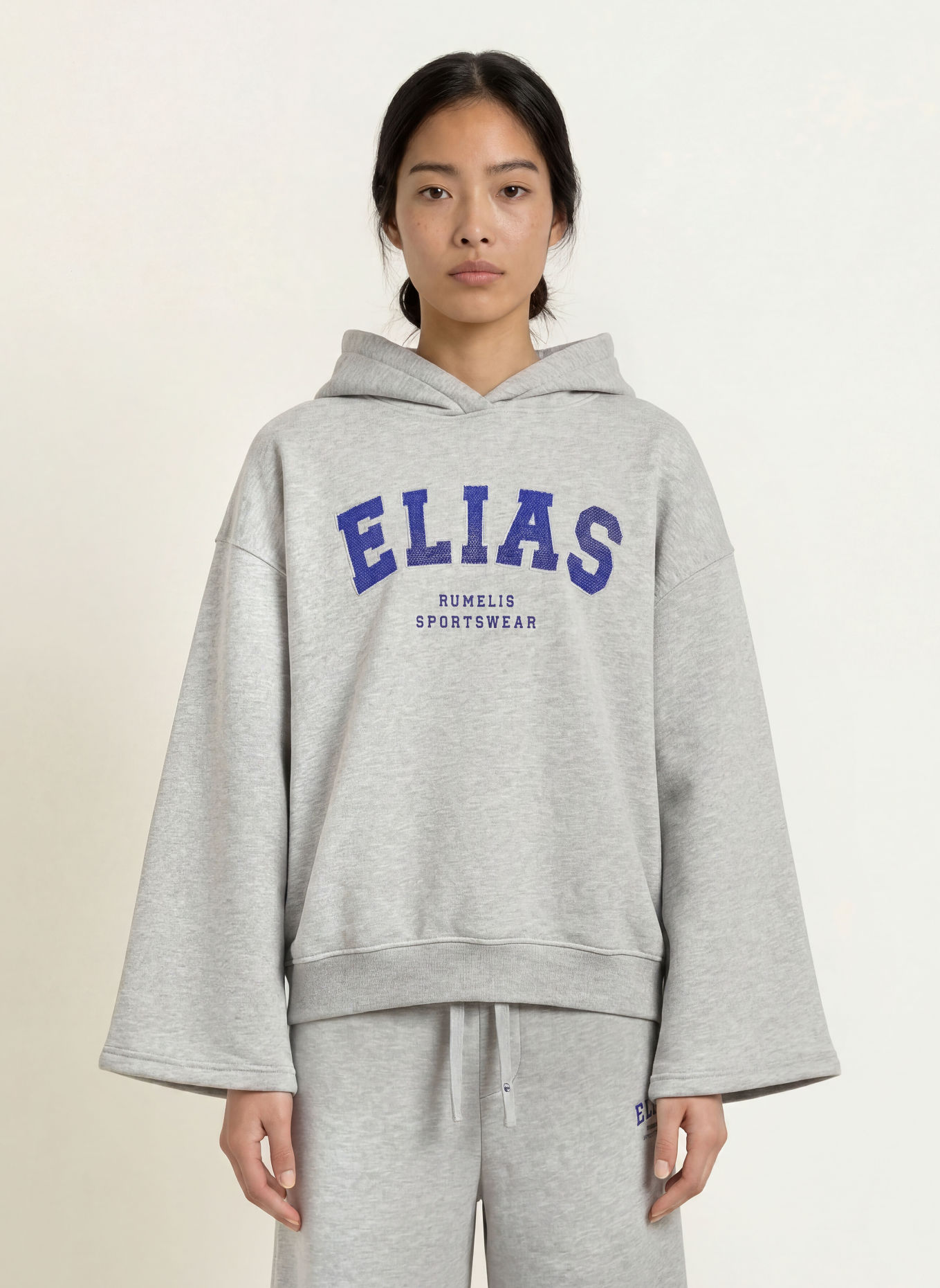 ELIAS RUMELIS Oversized hoodie ILVIE: LICHTGRIJS