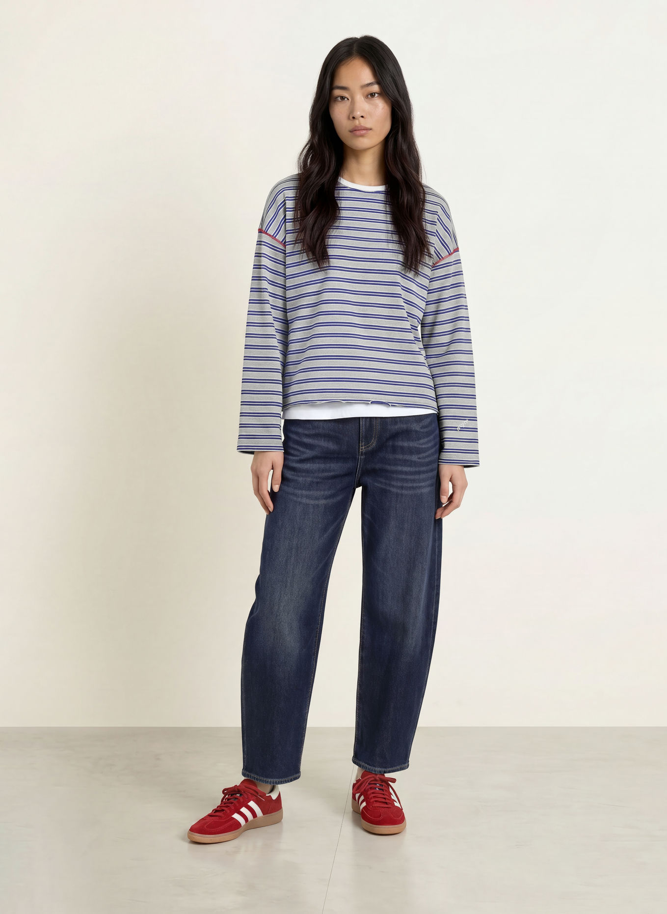 ELIAS RUMELIS T-shirt oversize IRIE: GRIS / BLEU / BLANC