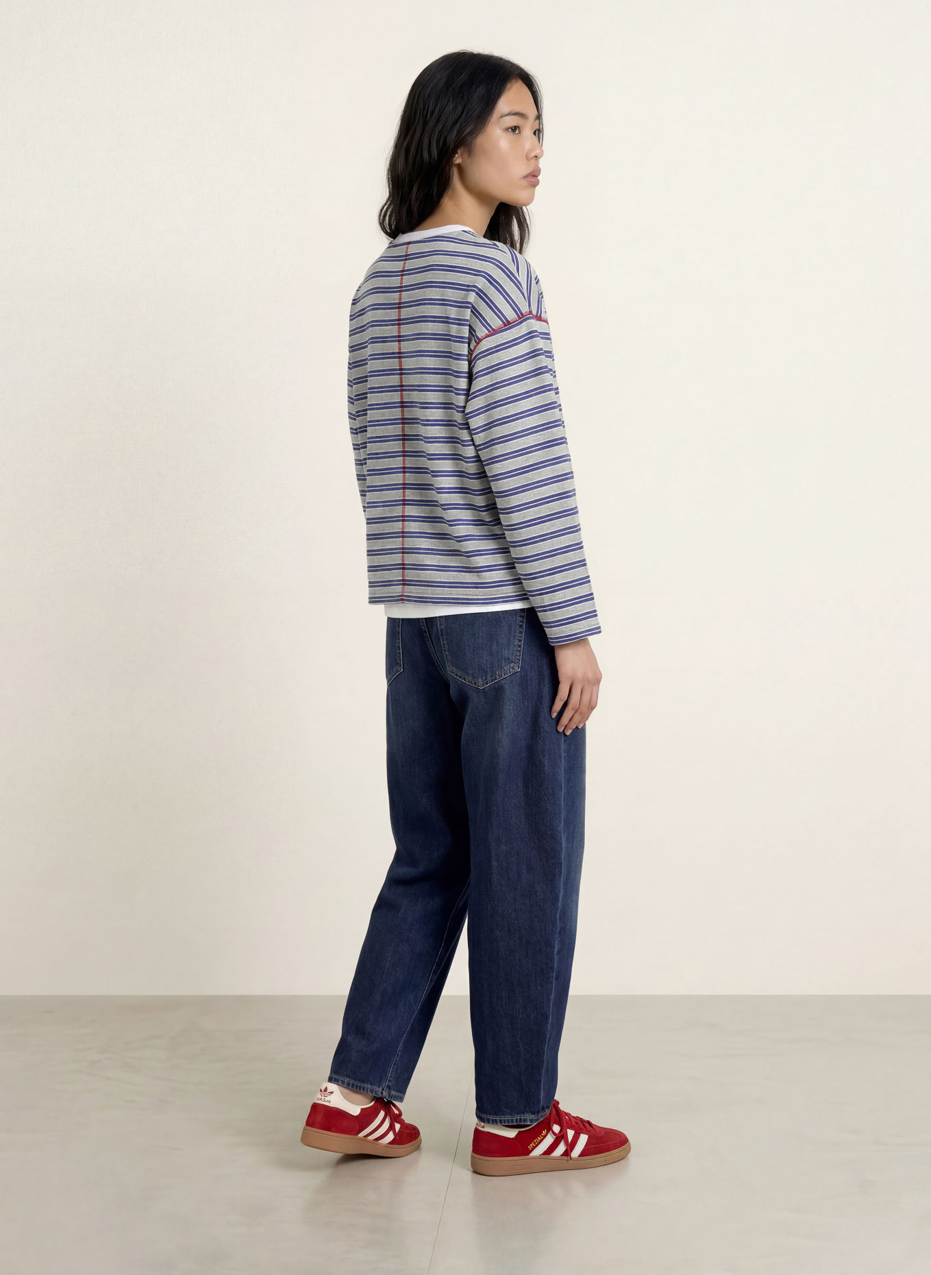 ELIAS RUMELIS T-shirt oversize IRIE: GRIS / BLEU / BLANC