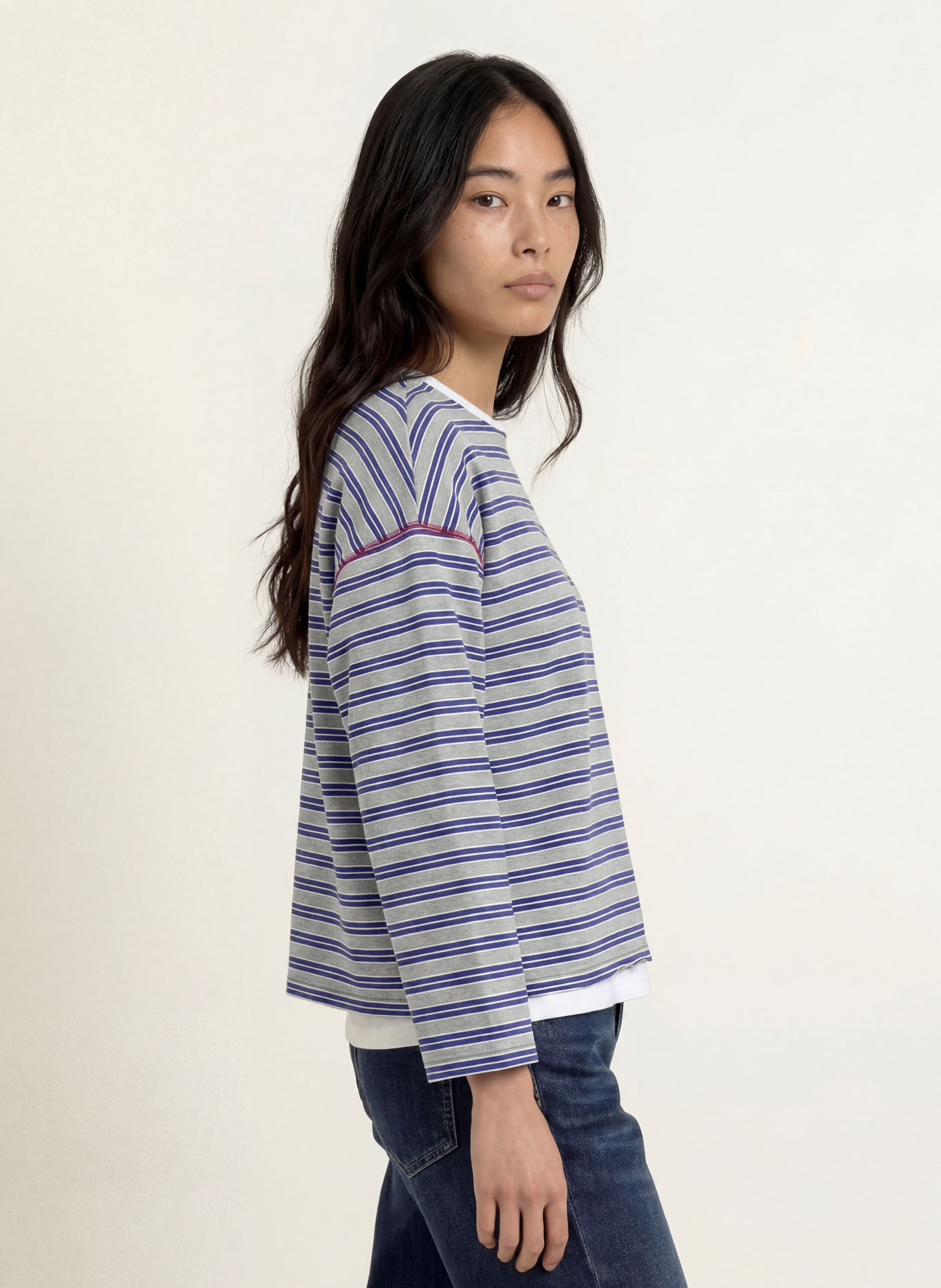 ELIAS RUMELIS T-shirt oversize IRIE: GRIS / BLEU / BLANC