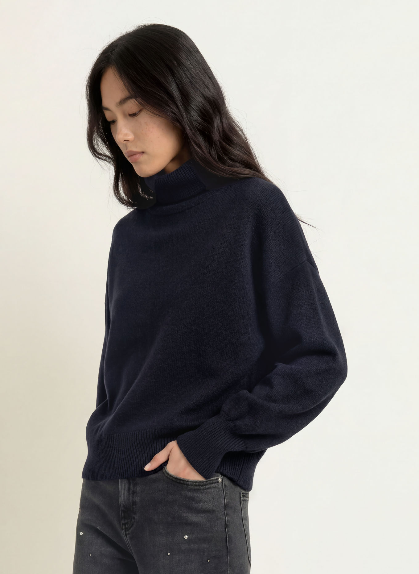 ELIAS RUMELIS Rollkragenpullover GRACIE: DUNKELBLAU
