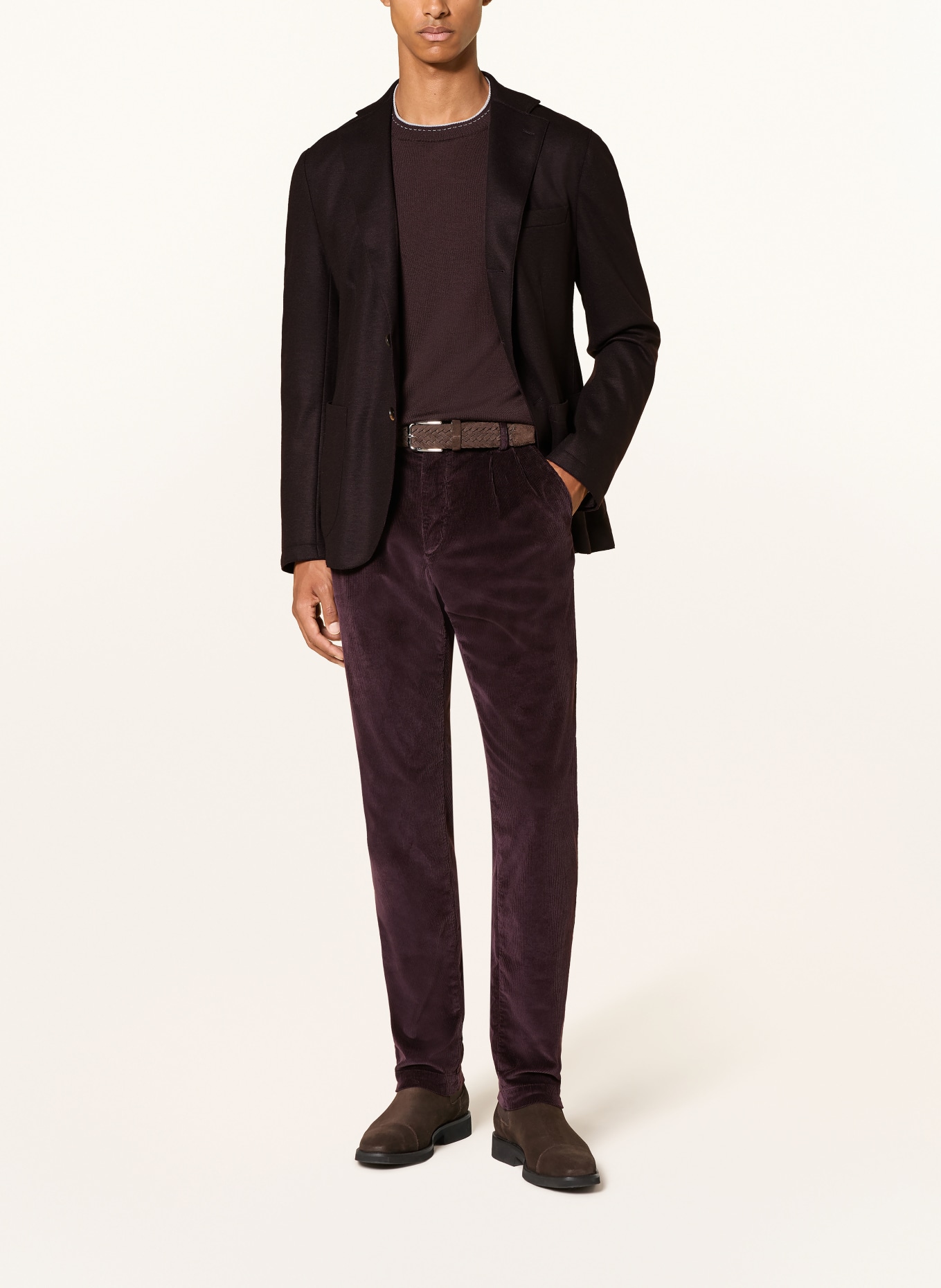 eleventy Extra Slim Fit Blazer: DARK RED