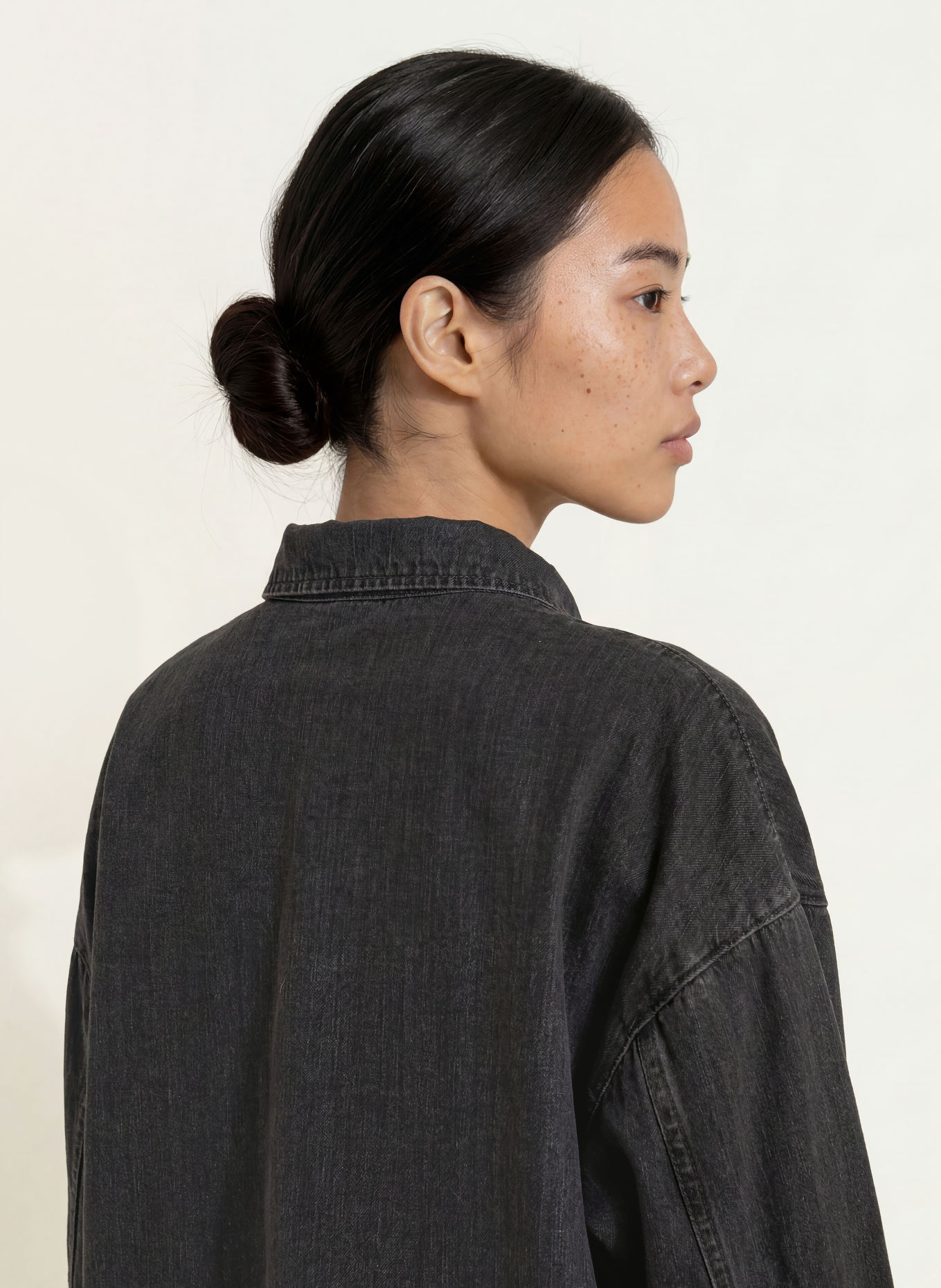 ELIAS RUMELIS Oversized-Jeansbluse BRIALY: DUNKELGRAU