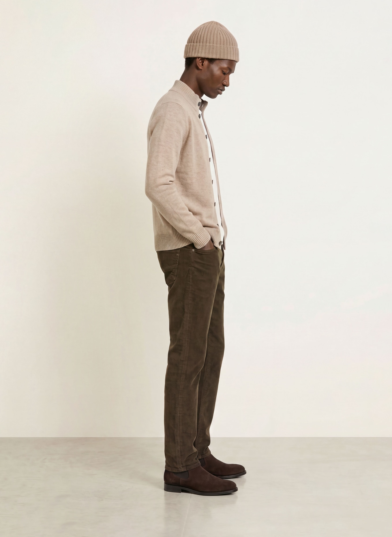 BRAX Pantalon en velours côtelé CADIZ, coupe droite: 53 CHOCOLATE